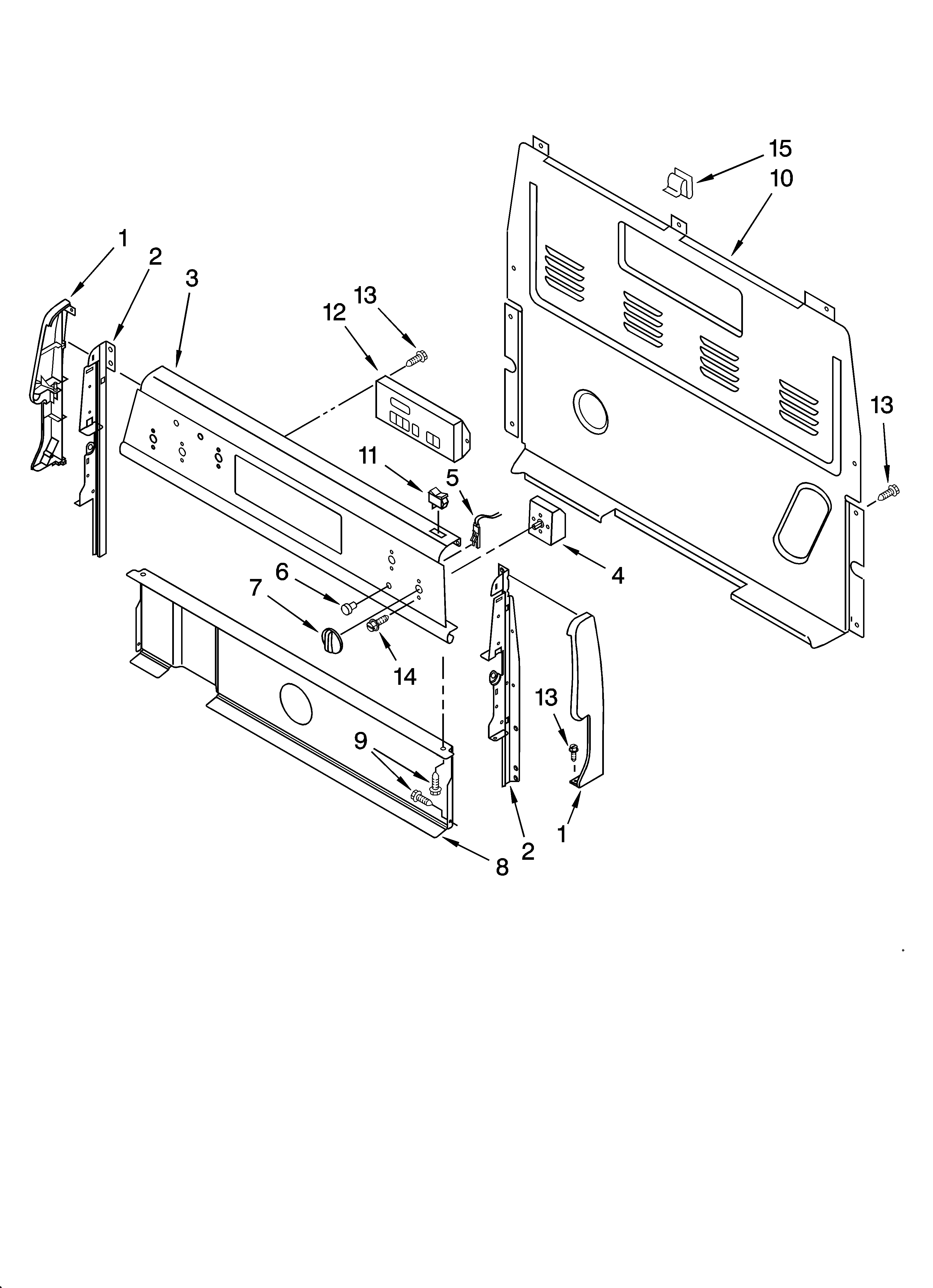 Estate TES356TD0 control panel parts diagram