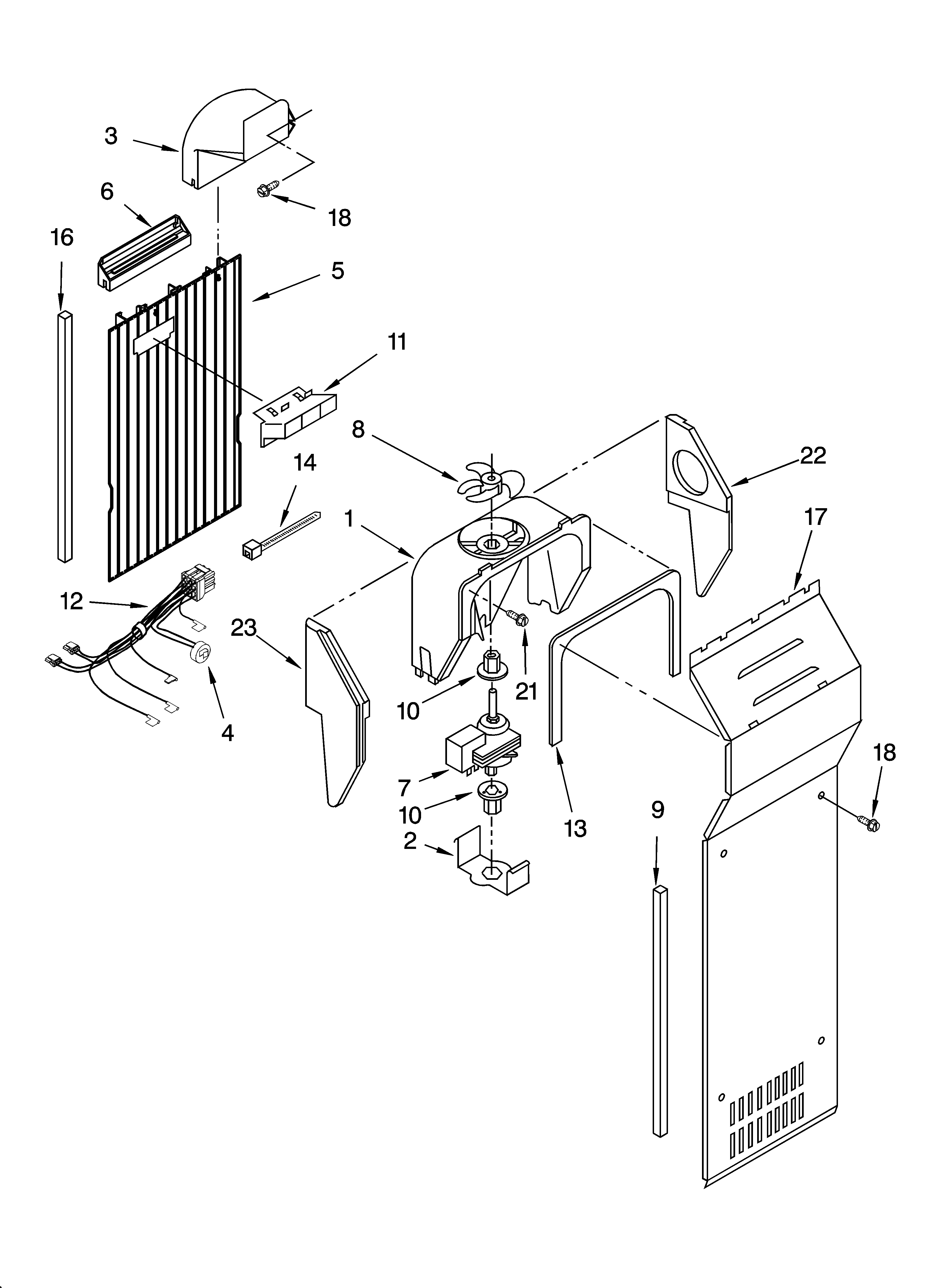 Estate TS22AFXKT07 air flow parts diagram