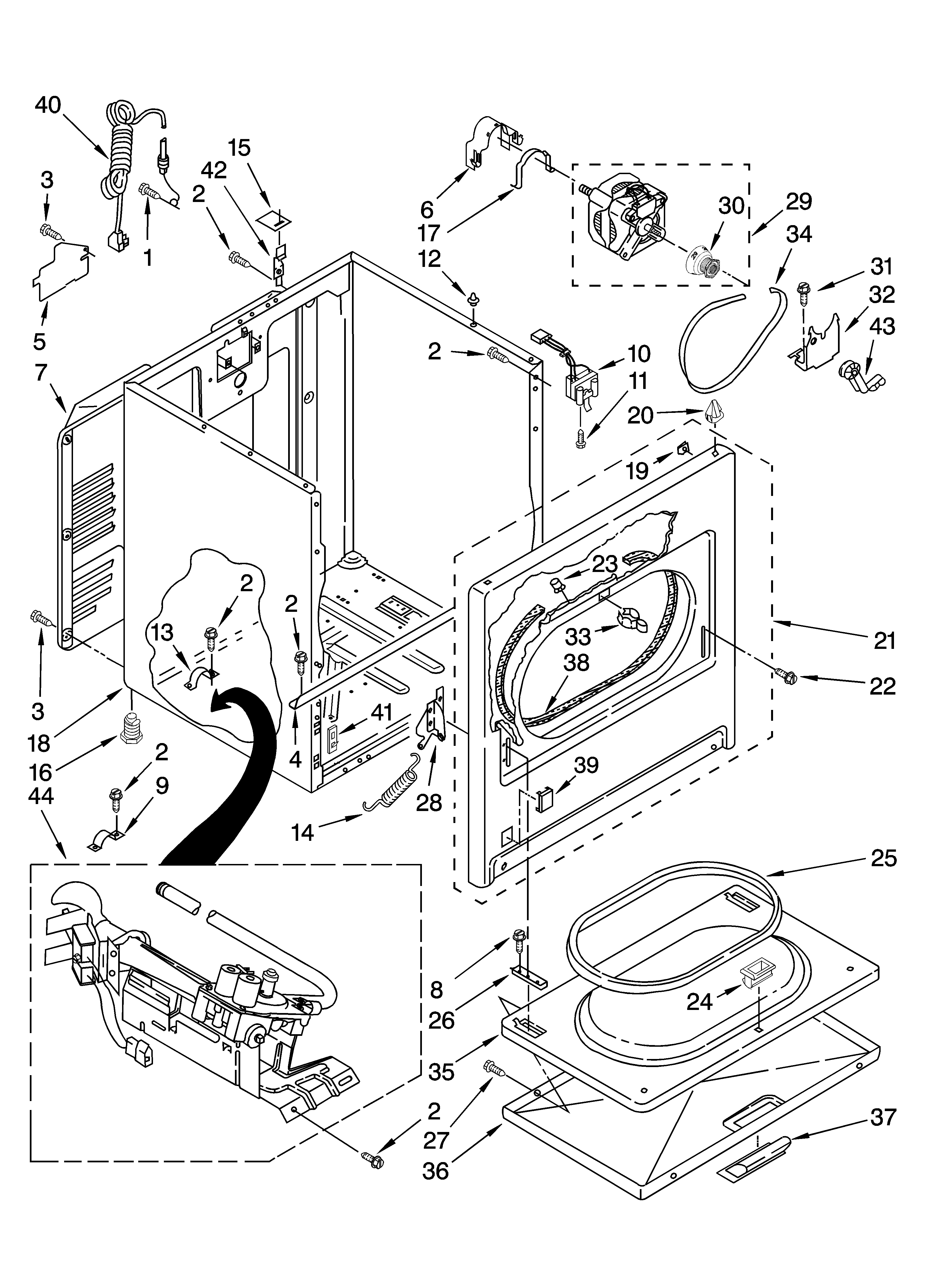 Maytag 7MMGL6741TW1 cabinet parts diagram