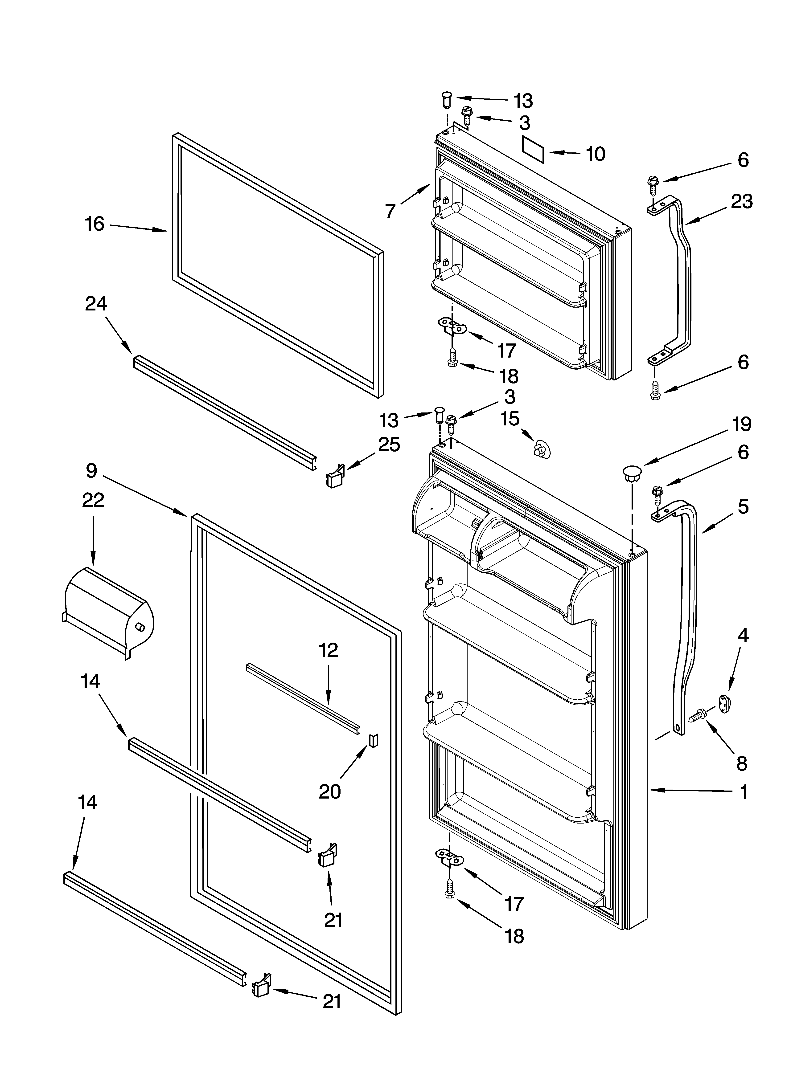 Magic Chef CTB1822VRB01 door parts diagram