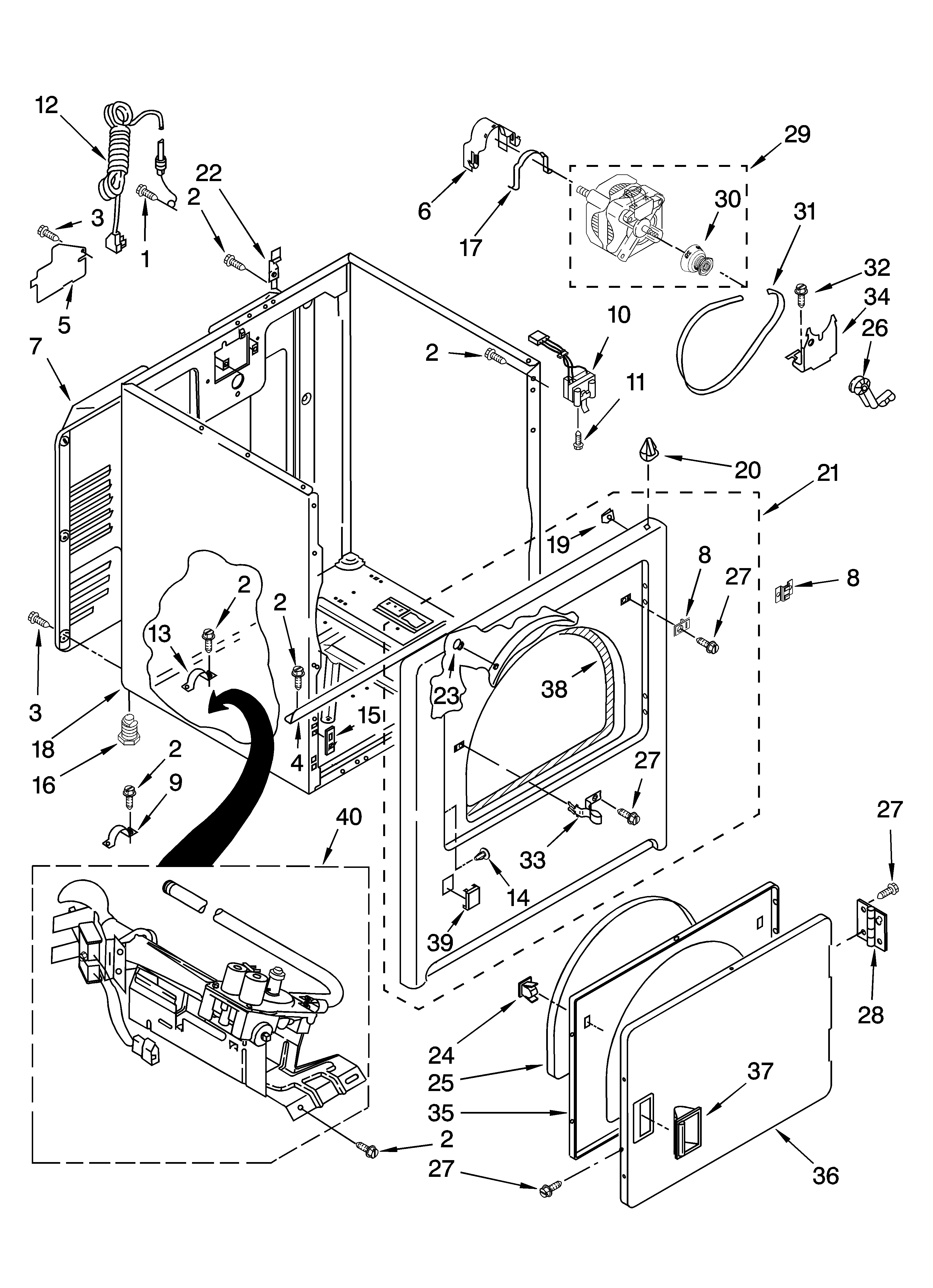 Maytag MGD5570TQ1 cabinet parts diagram