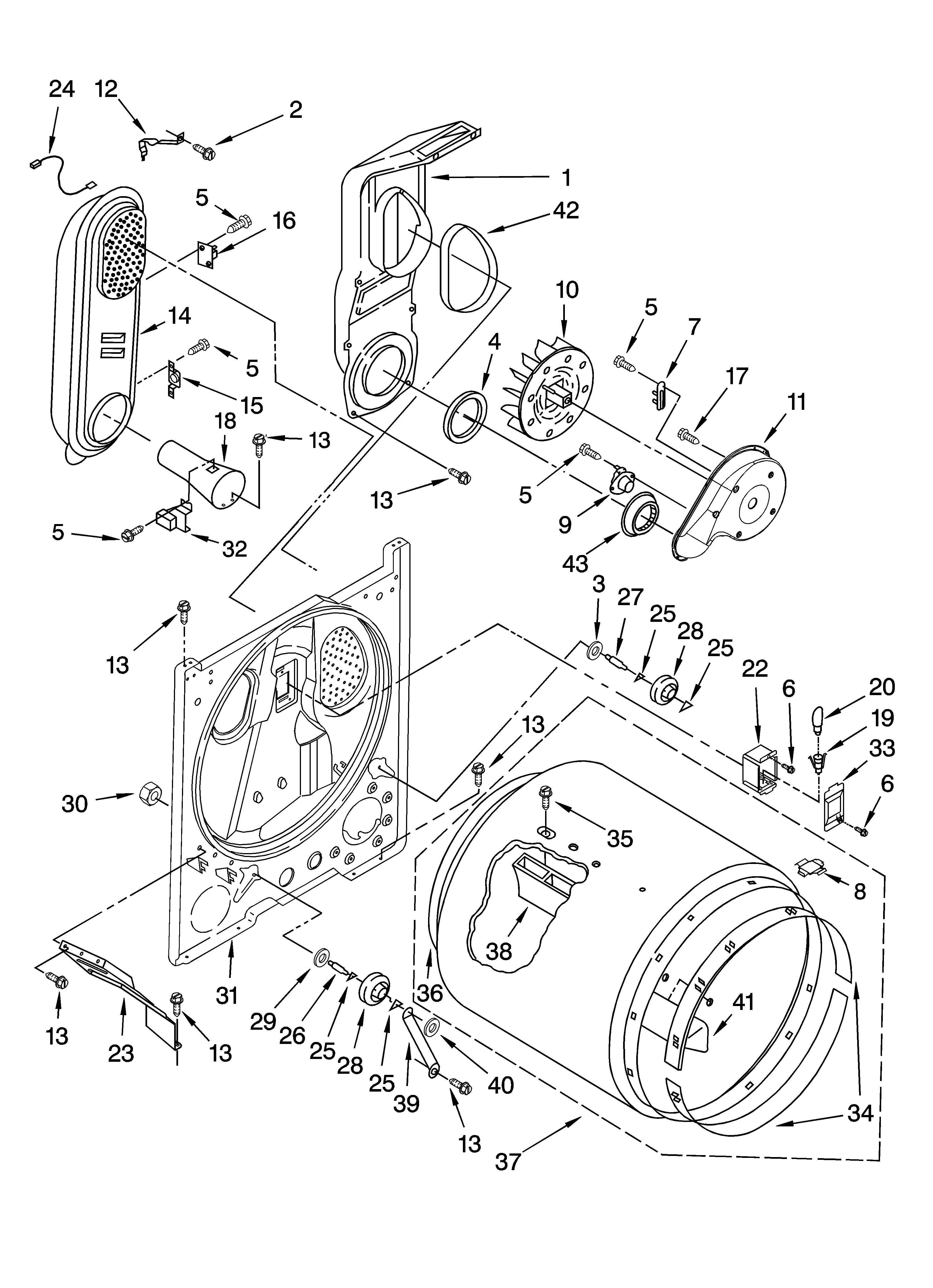 Maytag MGD5570TQ1 bulkhead parts diagram
