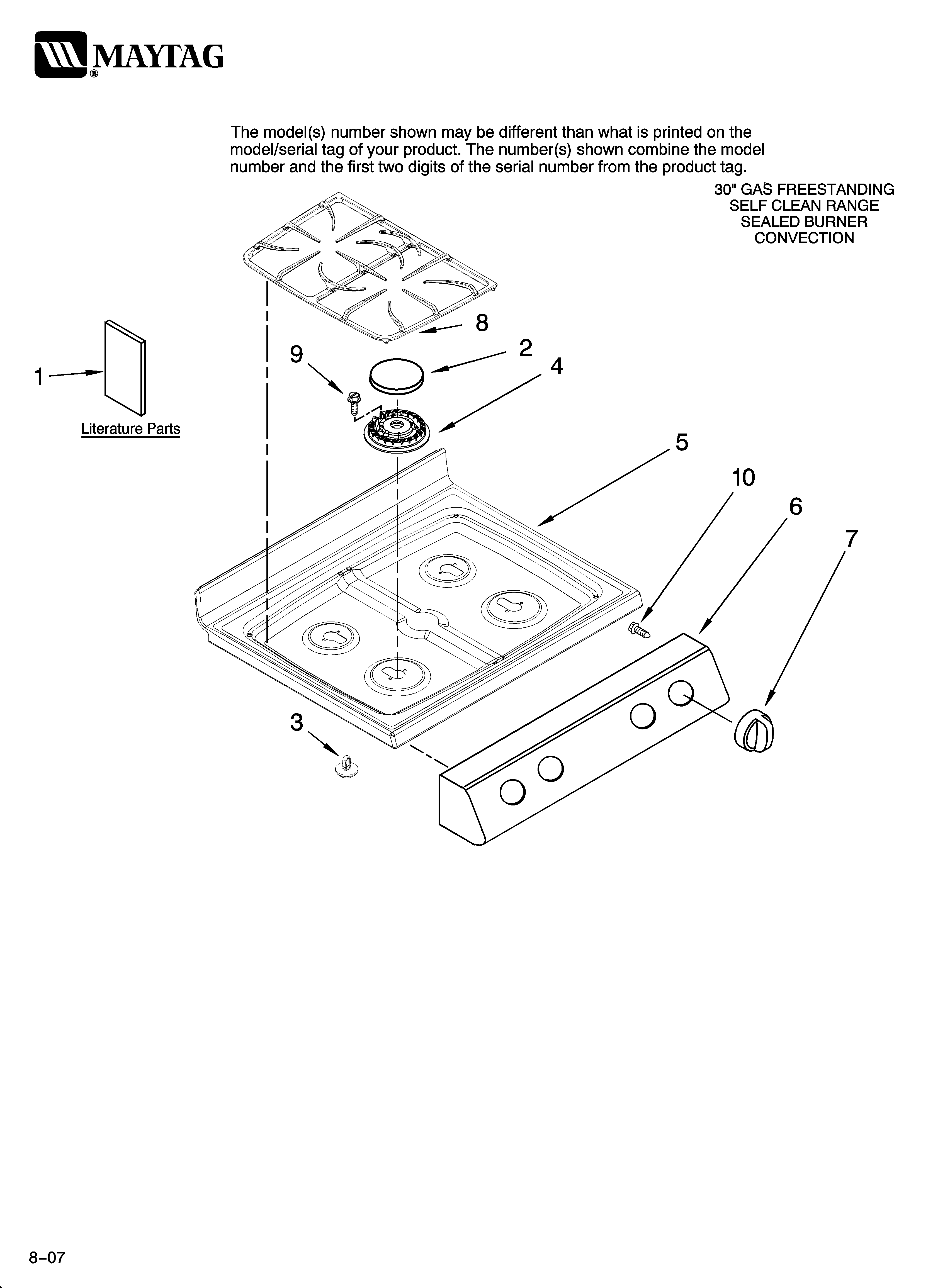 Maytag MGRH865QDQ12 cooktop parts diagram