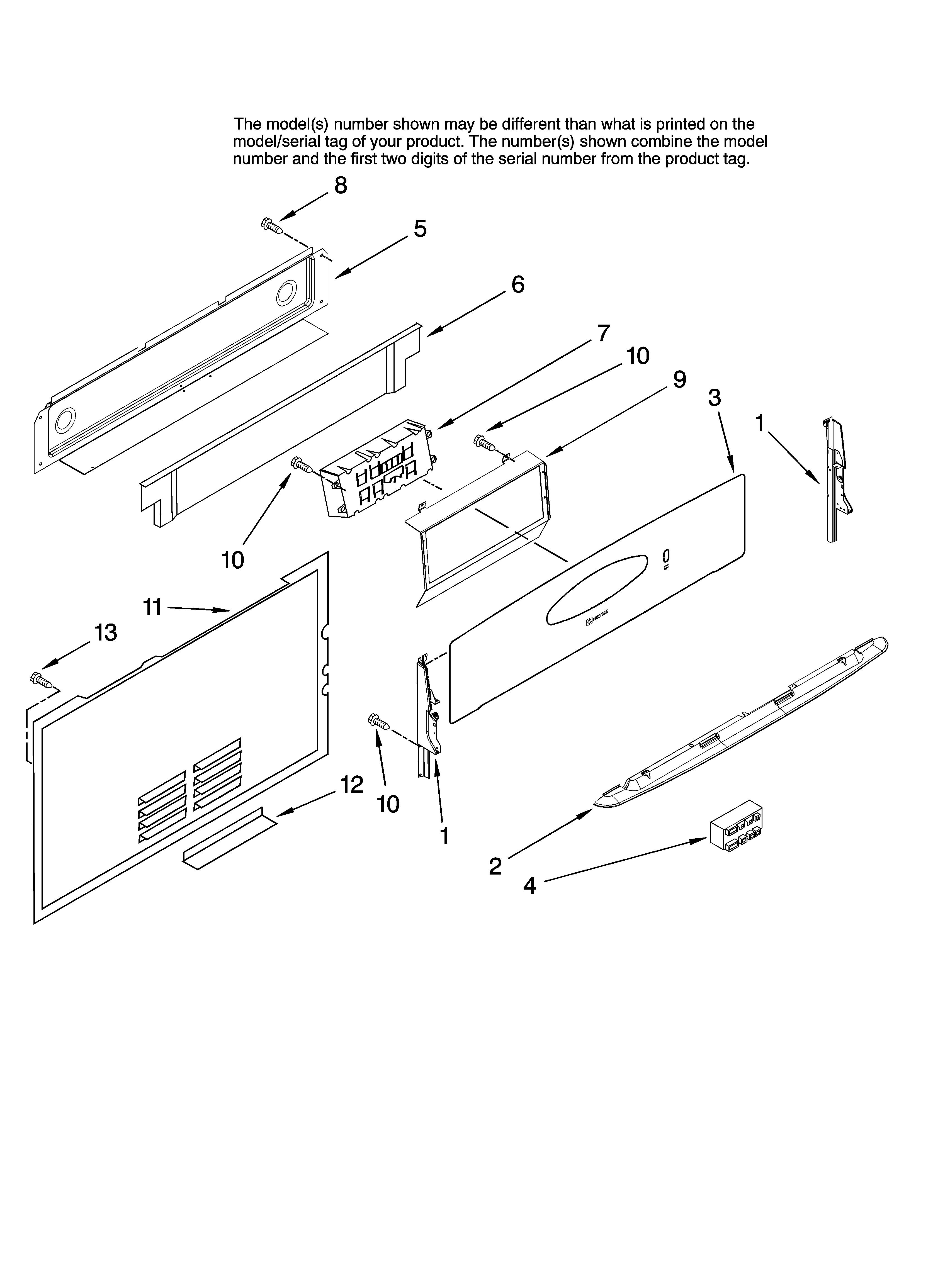 Maytag MGRH865QDQ12 control panel parts diagram