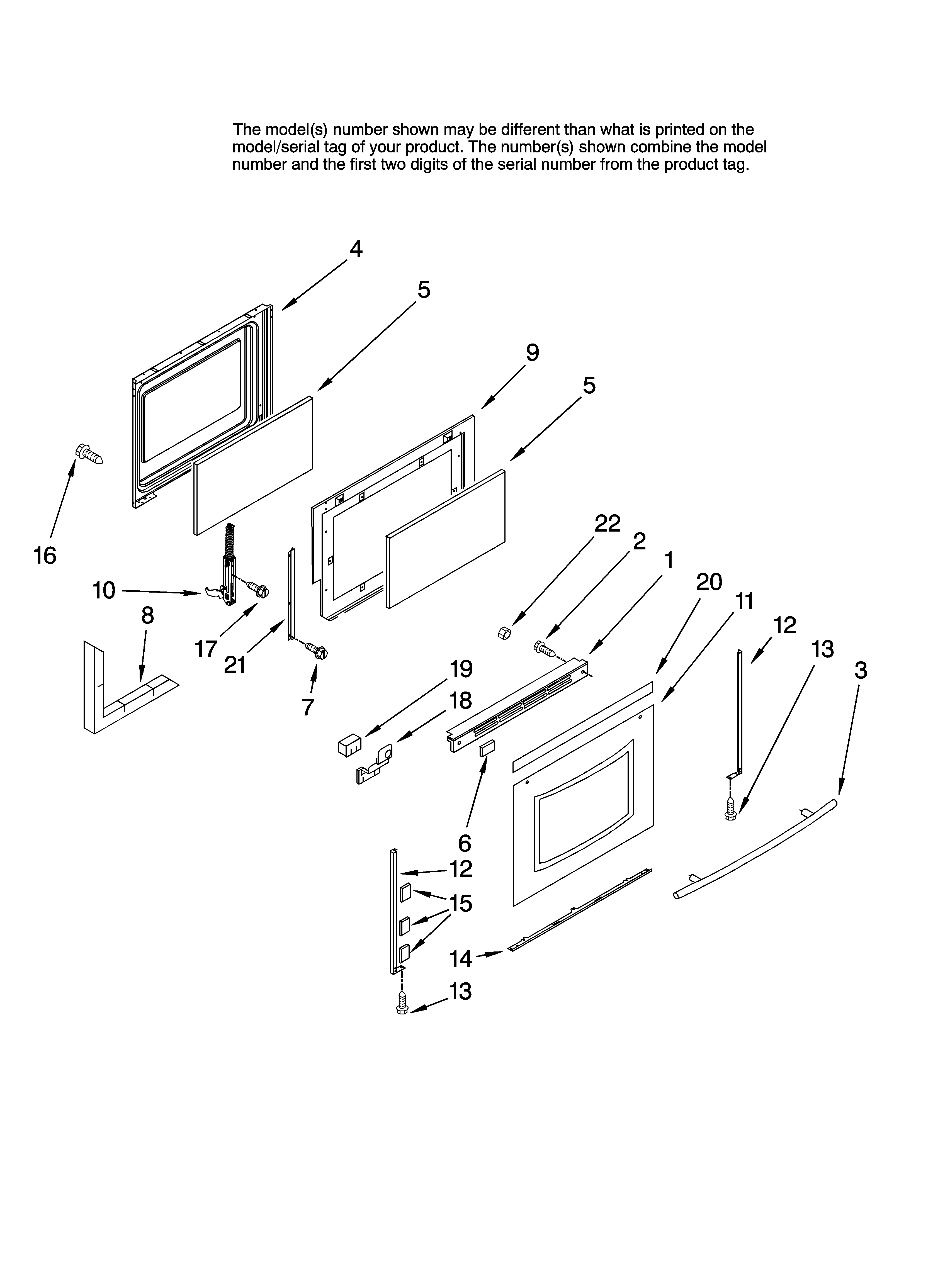 Maytag MGRH865QDQ12 door parts diagram
