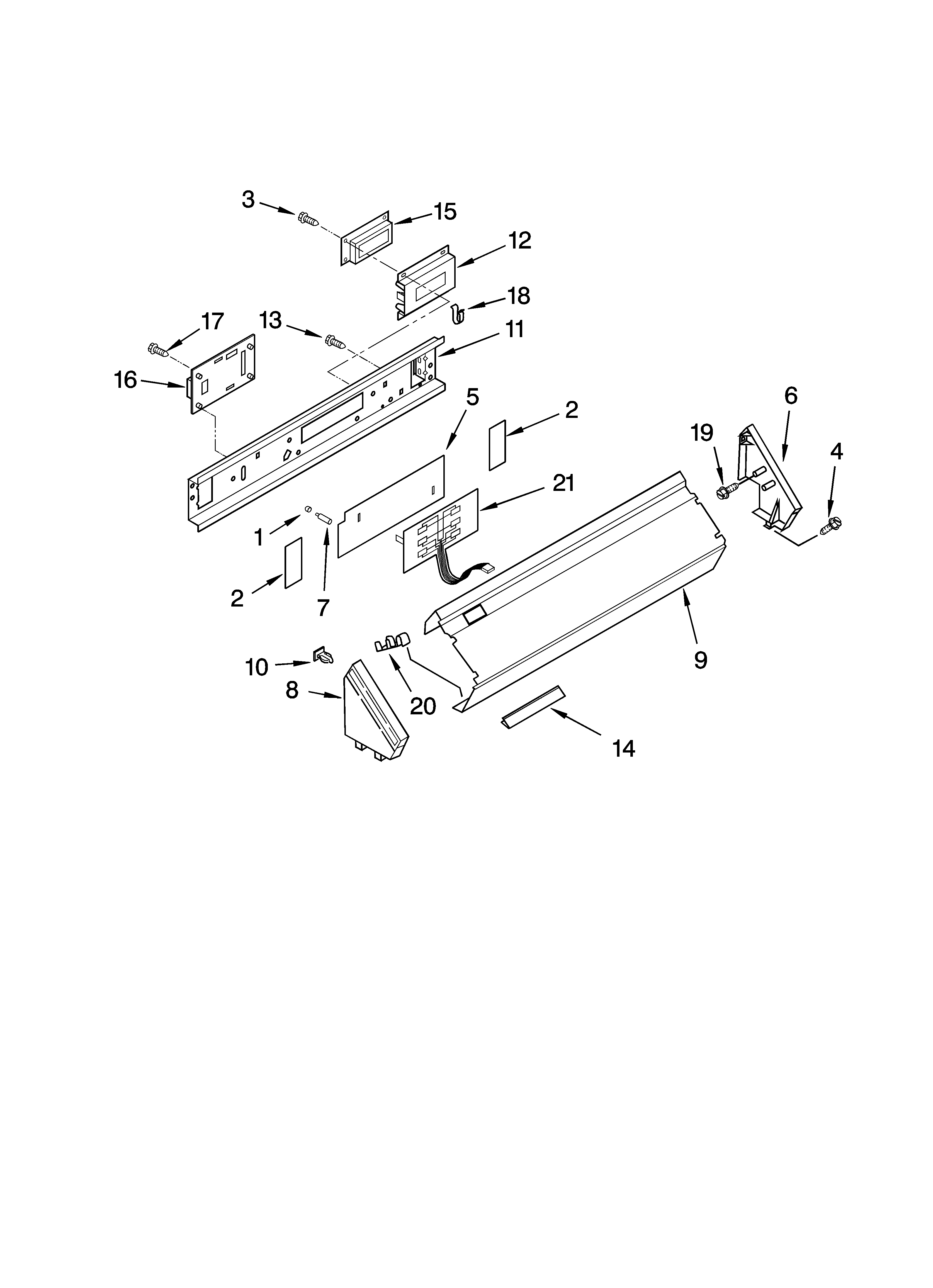 Whirlpool 8TCAP2762MQ0 control panel parts diagram