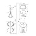 Whirlpool 8TCAP2762MQ0 agitator, basket and tub parts diagram