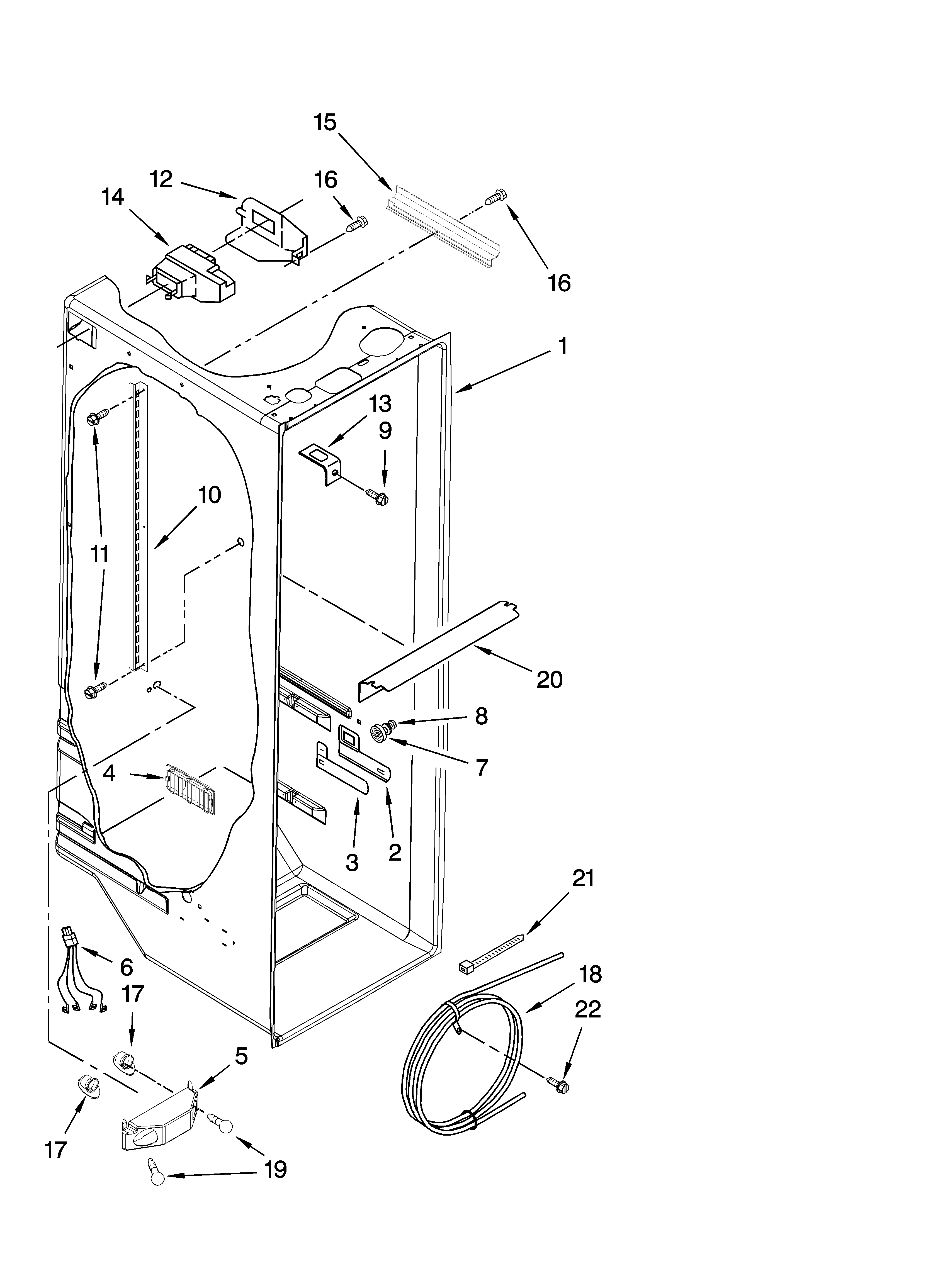 Whirlpool ED2FHEXTL02 refrigerator liner parts diagram