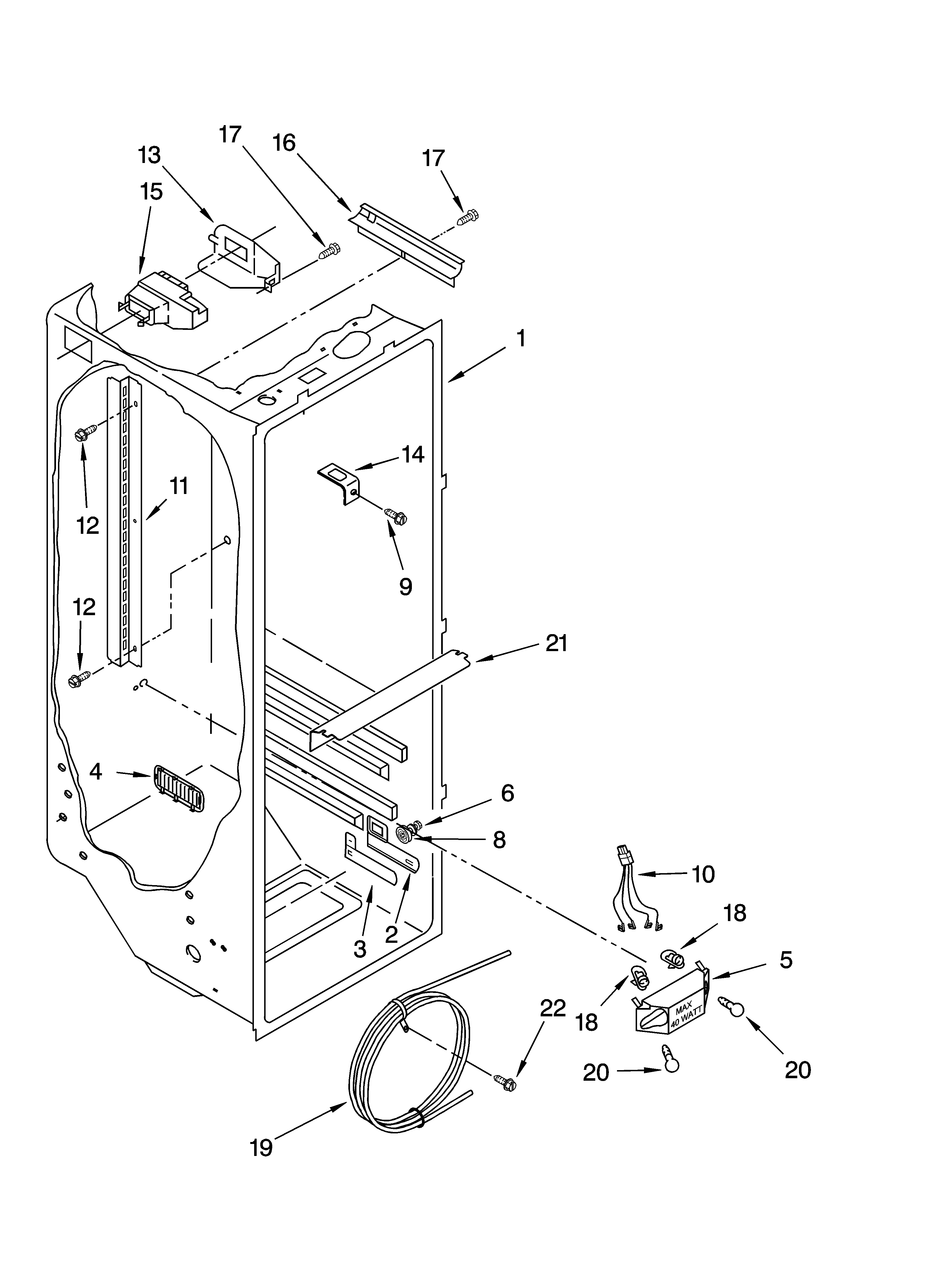 Whirlpool ED2VHEXSB00 refrigerator liner parts diagram