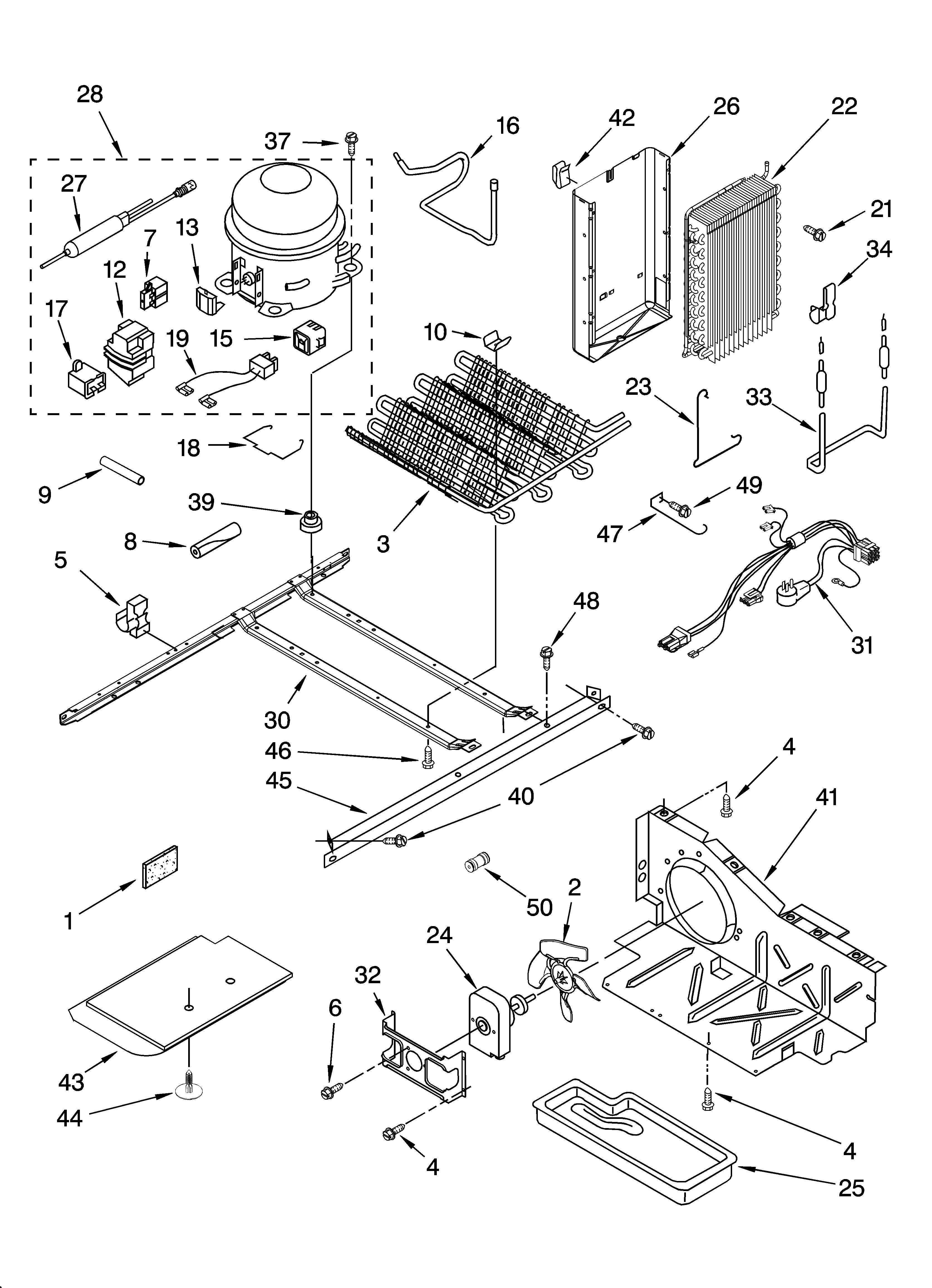 Whirlpool ED2VHEXSB00 unit parts diagram