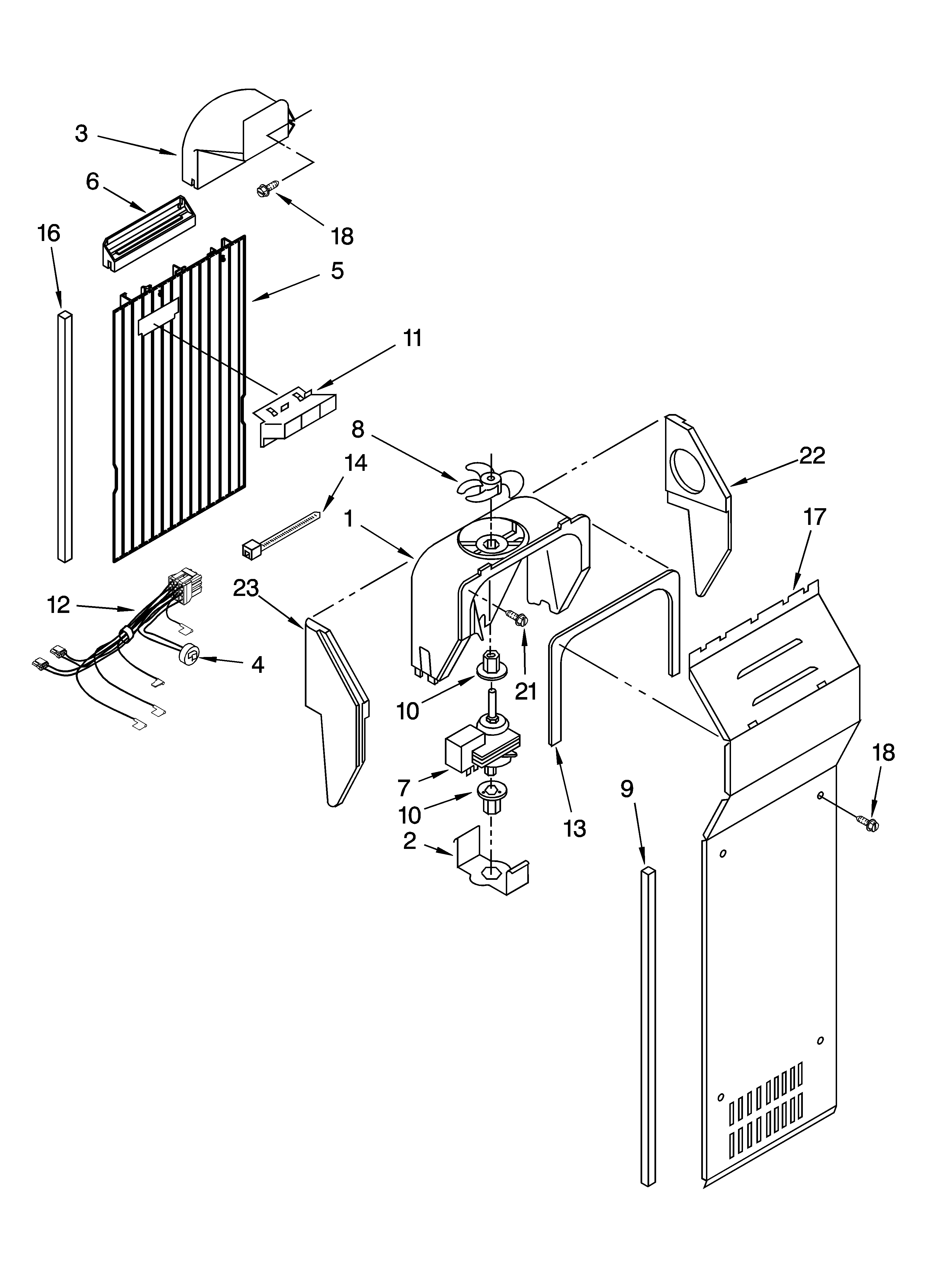 Whirlpool ED2VHEXSB00 air flow parts diagram