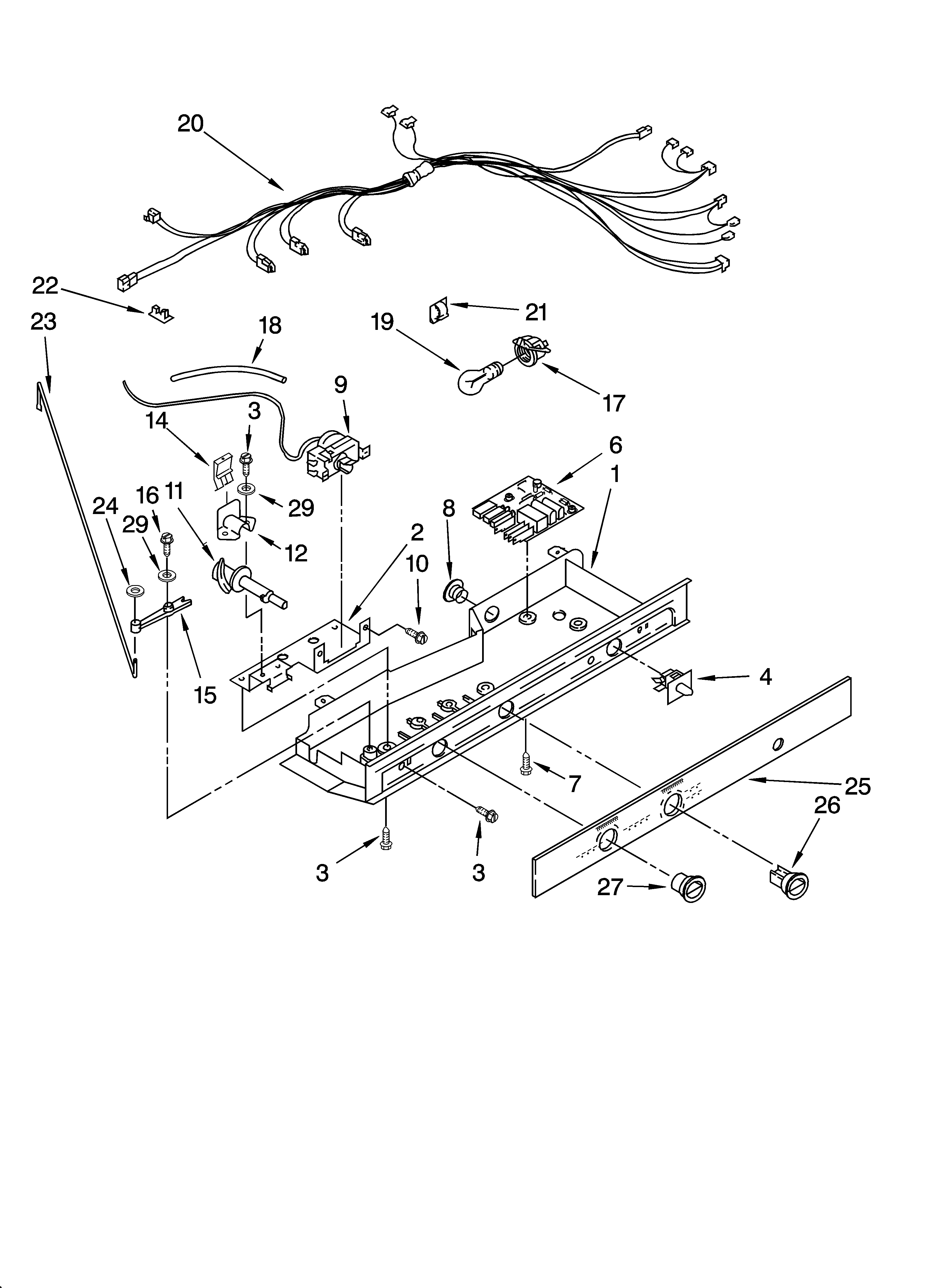 Whirlpool ED2VHEXSB00 control parts diagram