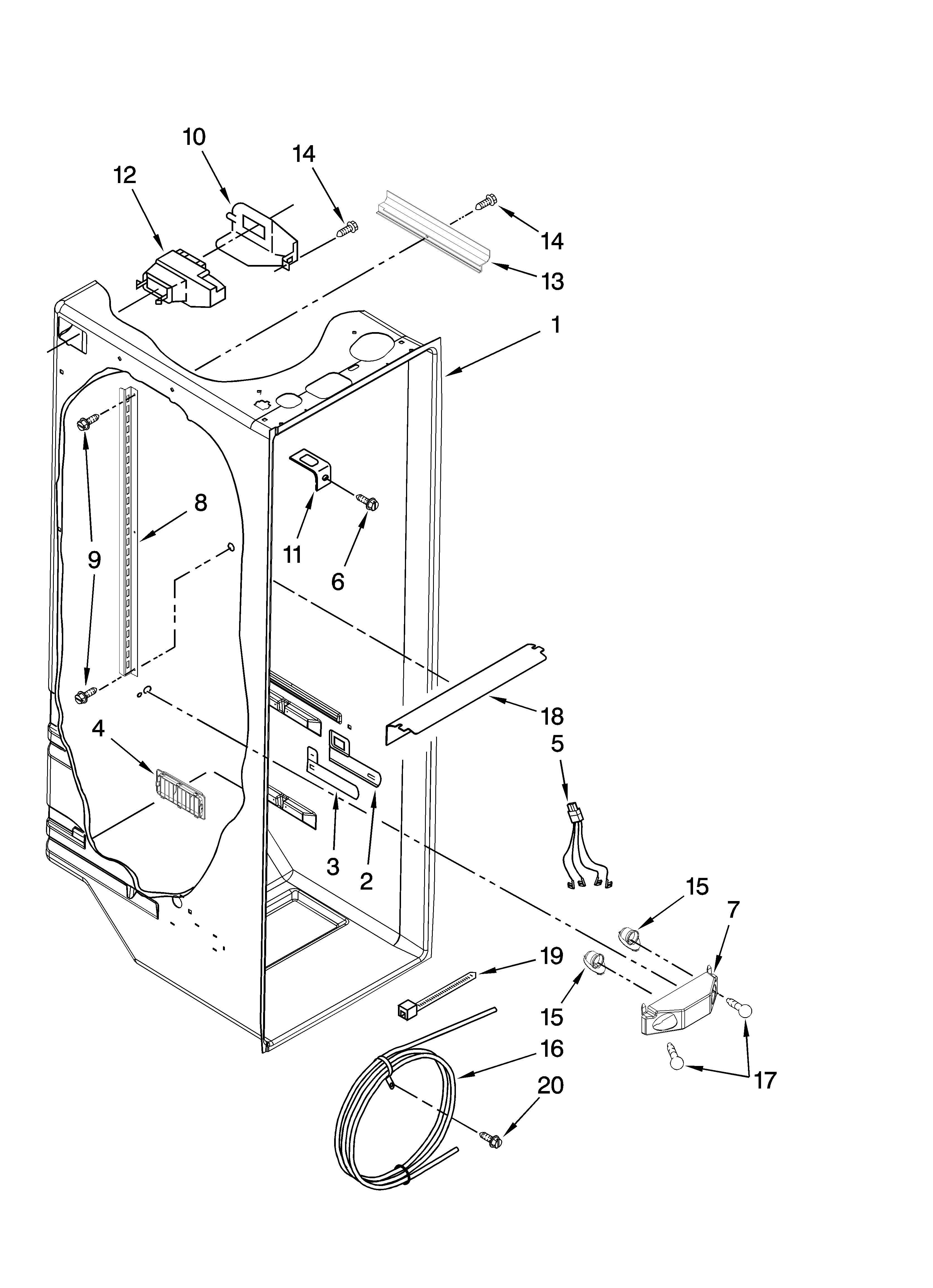 Whirlpool ED5FVGXSS02 refrigerator liner parts diagram