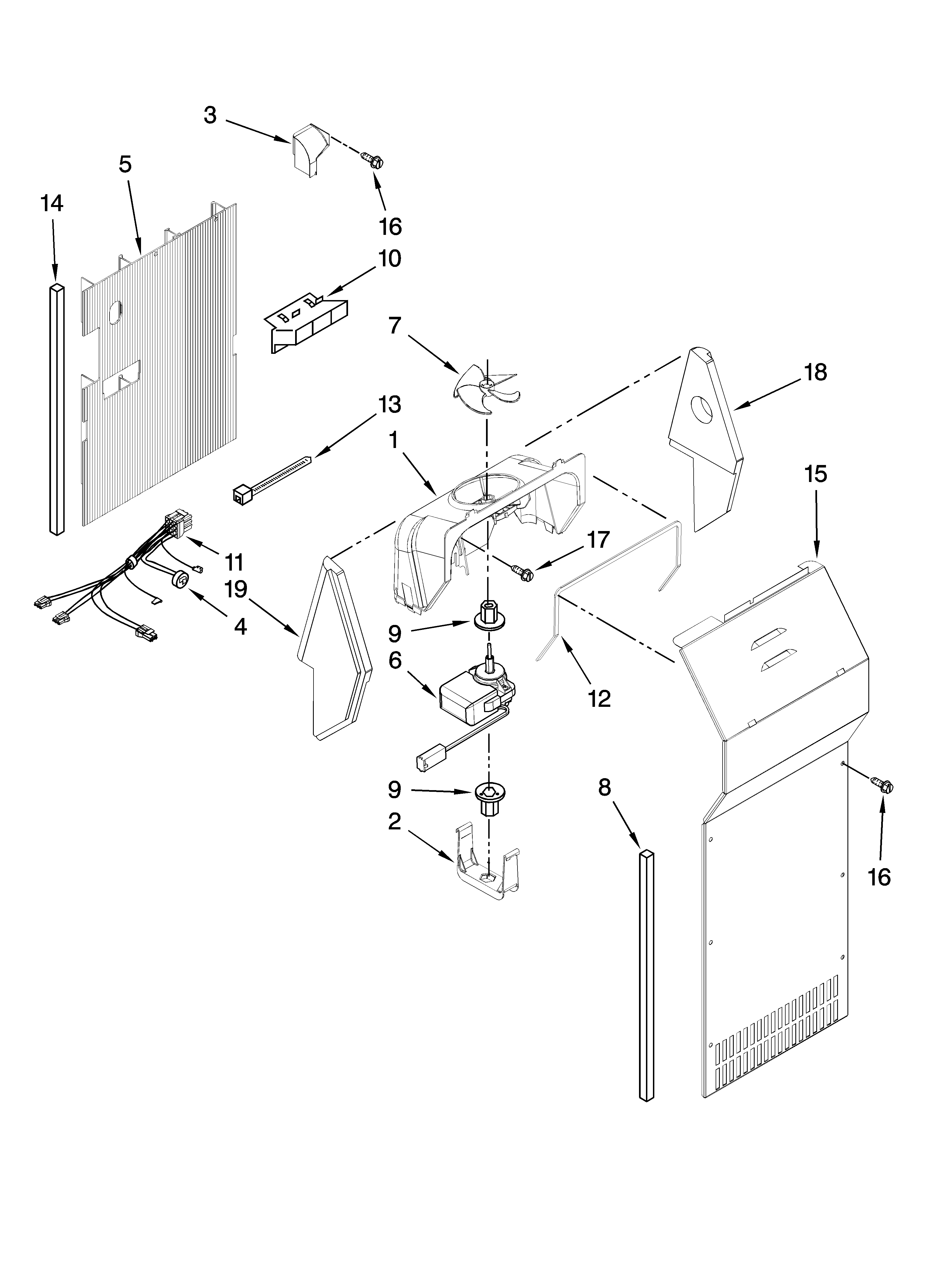 Whirlpool ED5FVGXSS02 air flow parts diagram