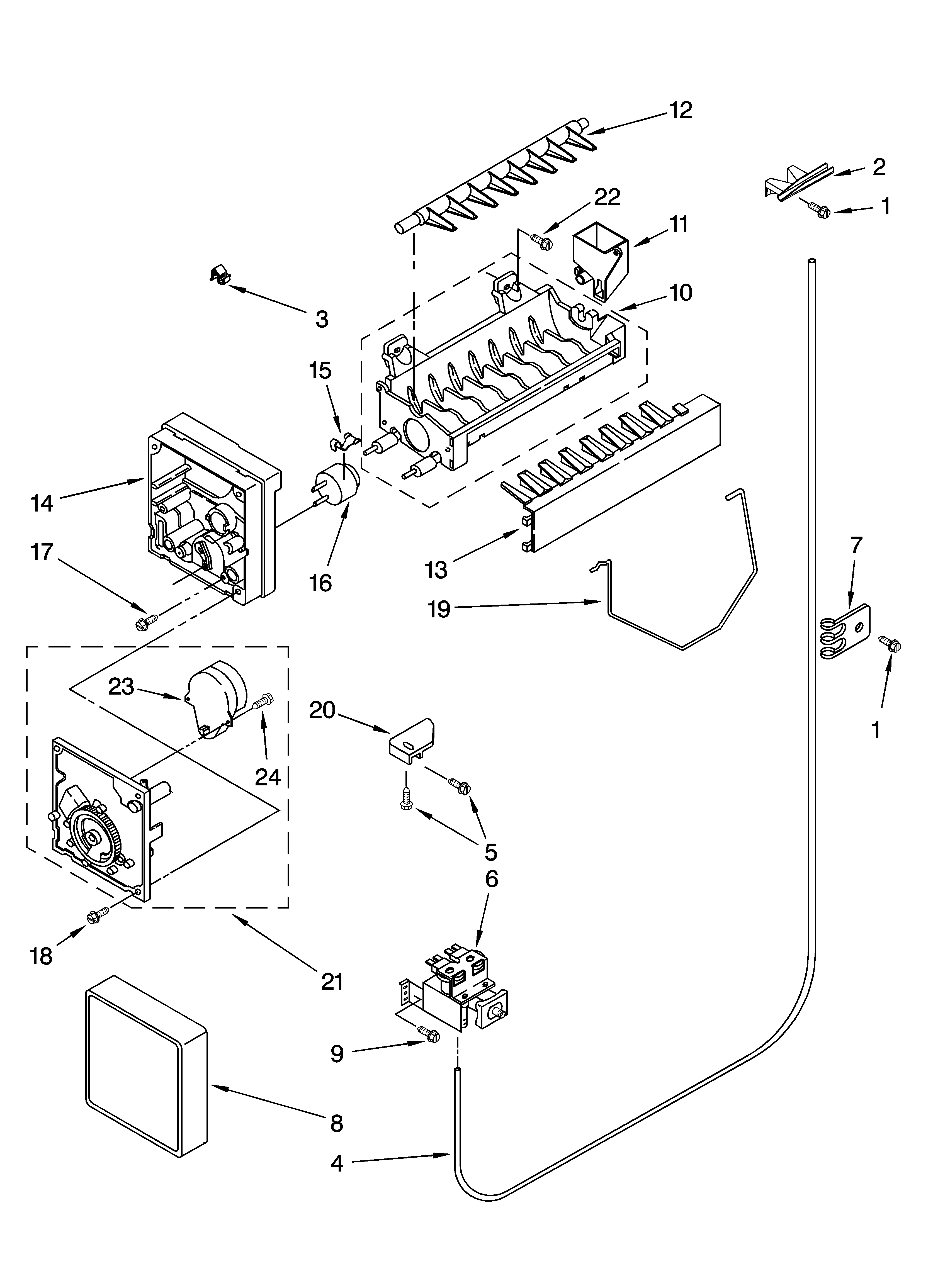 Whirlpool ED5FVGXSS02 icemaker parts, optional parts (not included) diagram