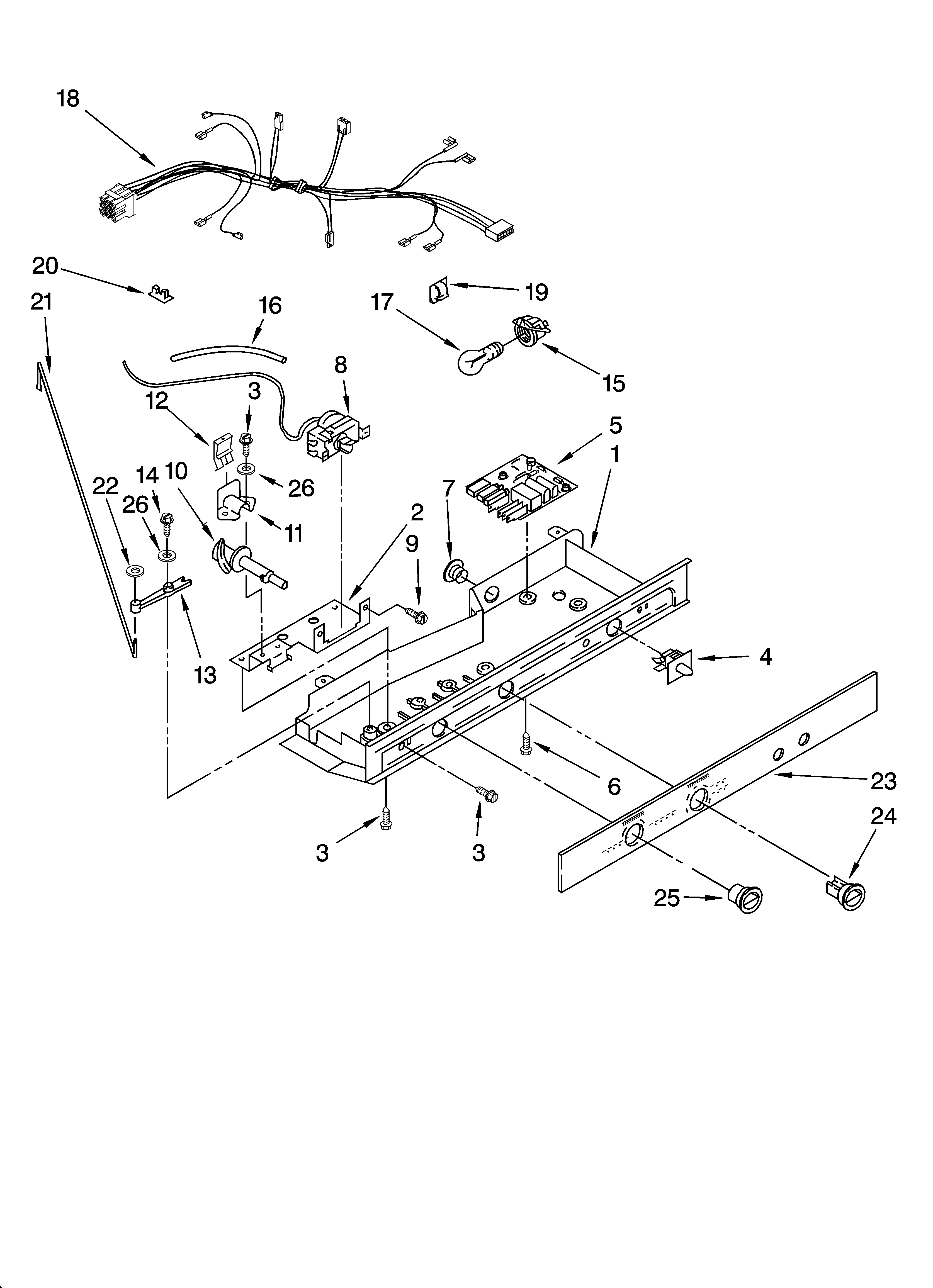 Whirlpool ED5VHEXSQ00 control parts diagram