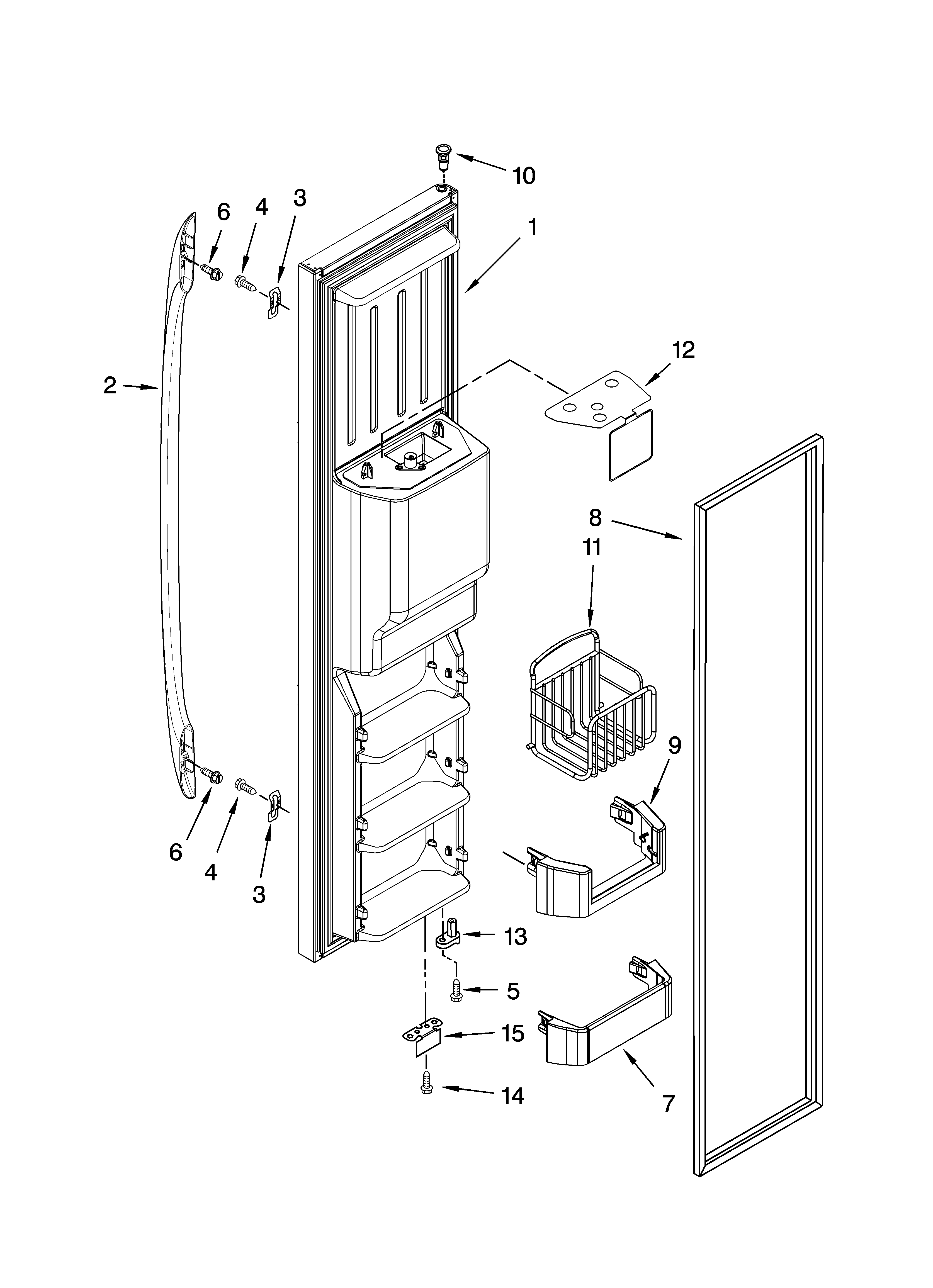 Whirlpool GC5NHAXSY03 freezer door parts diagram