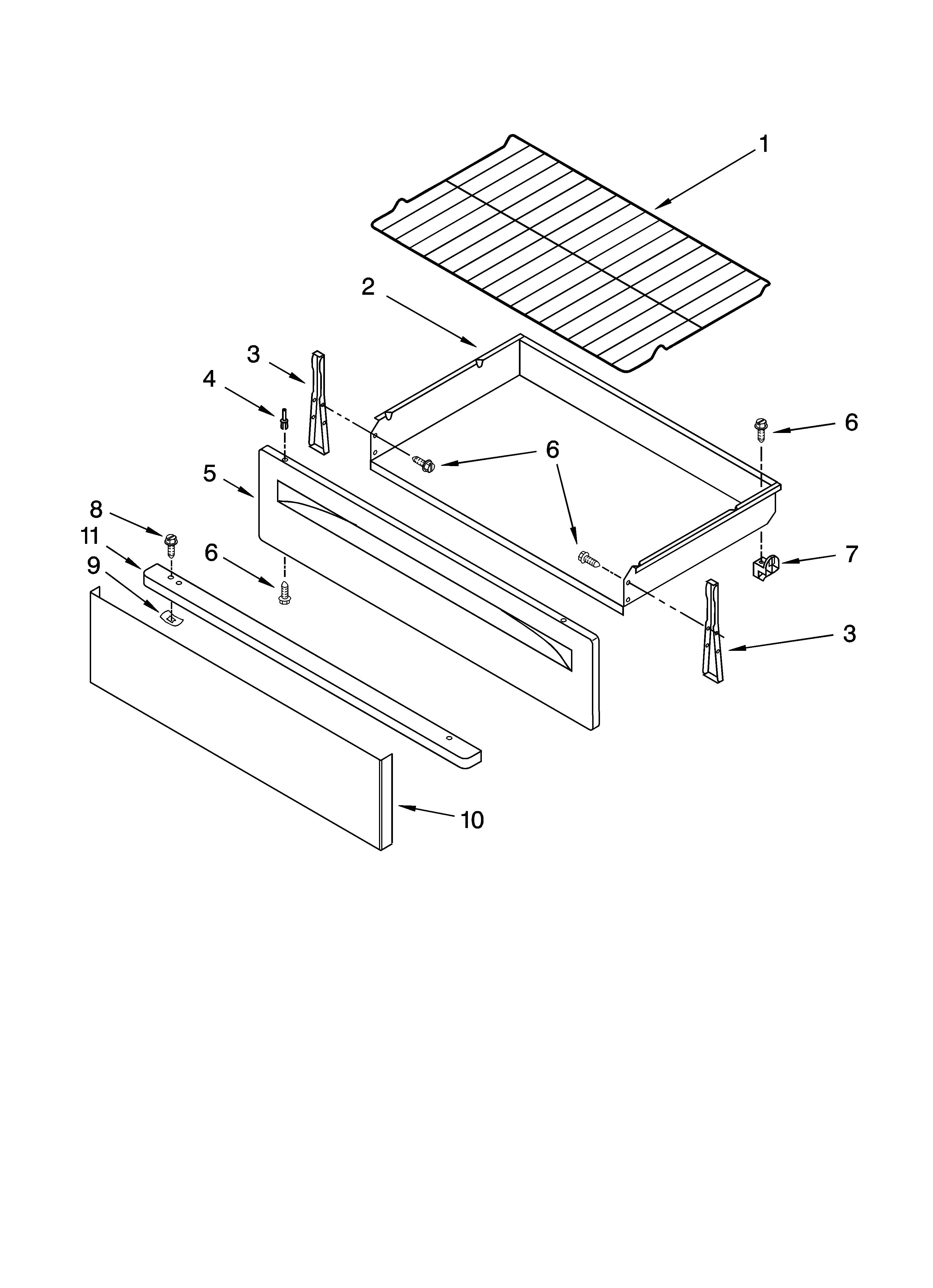 Whirlpool RF265LXTY1 drawer parts diagram