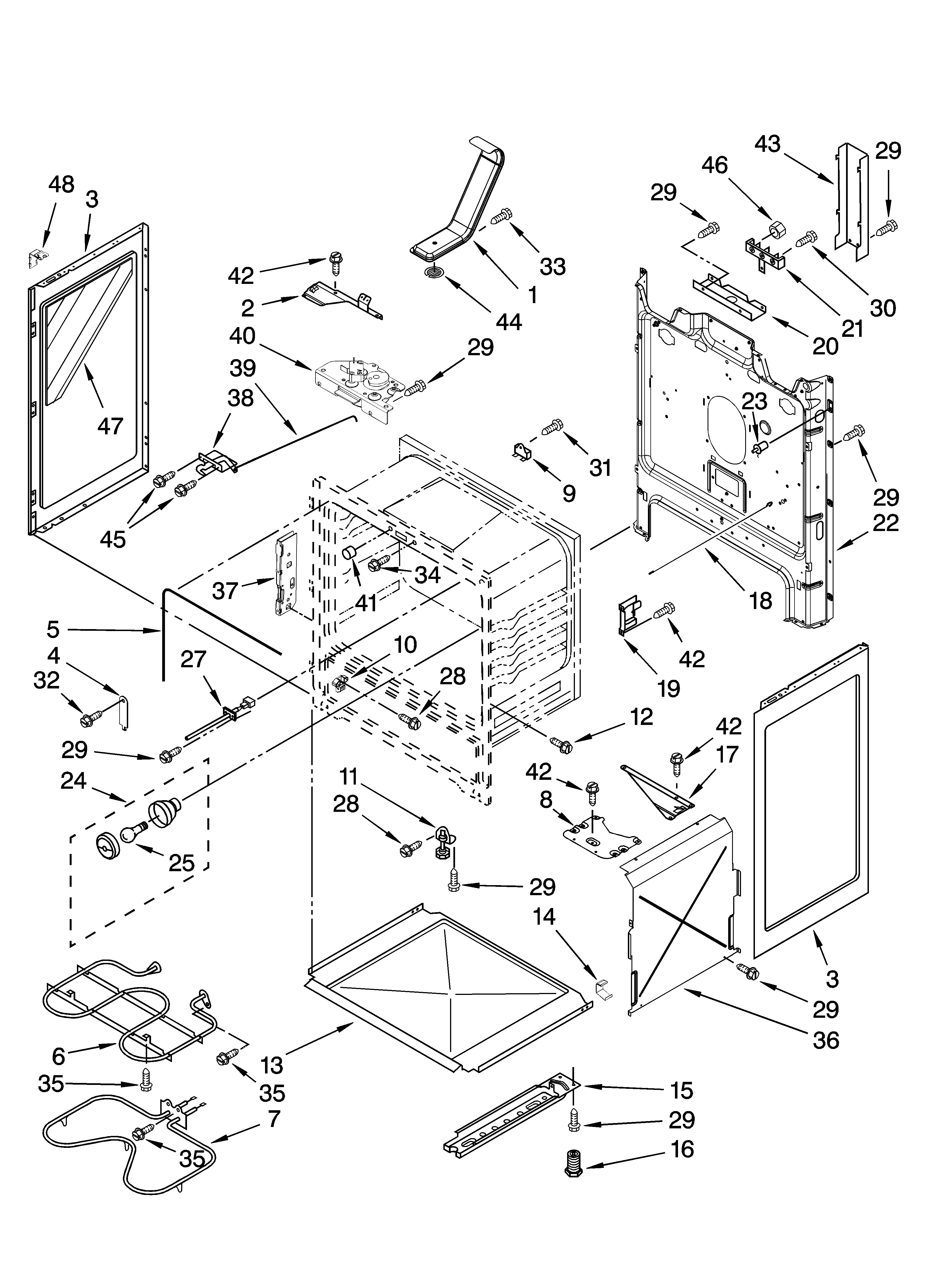 Whirlpool RF265LXTQ2 chassis parts diagram