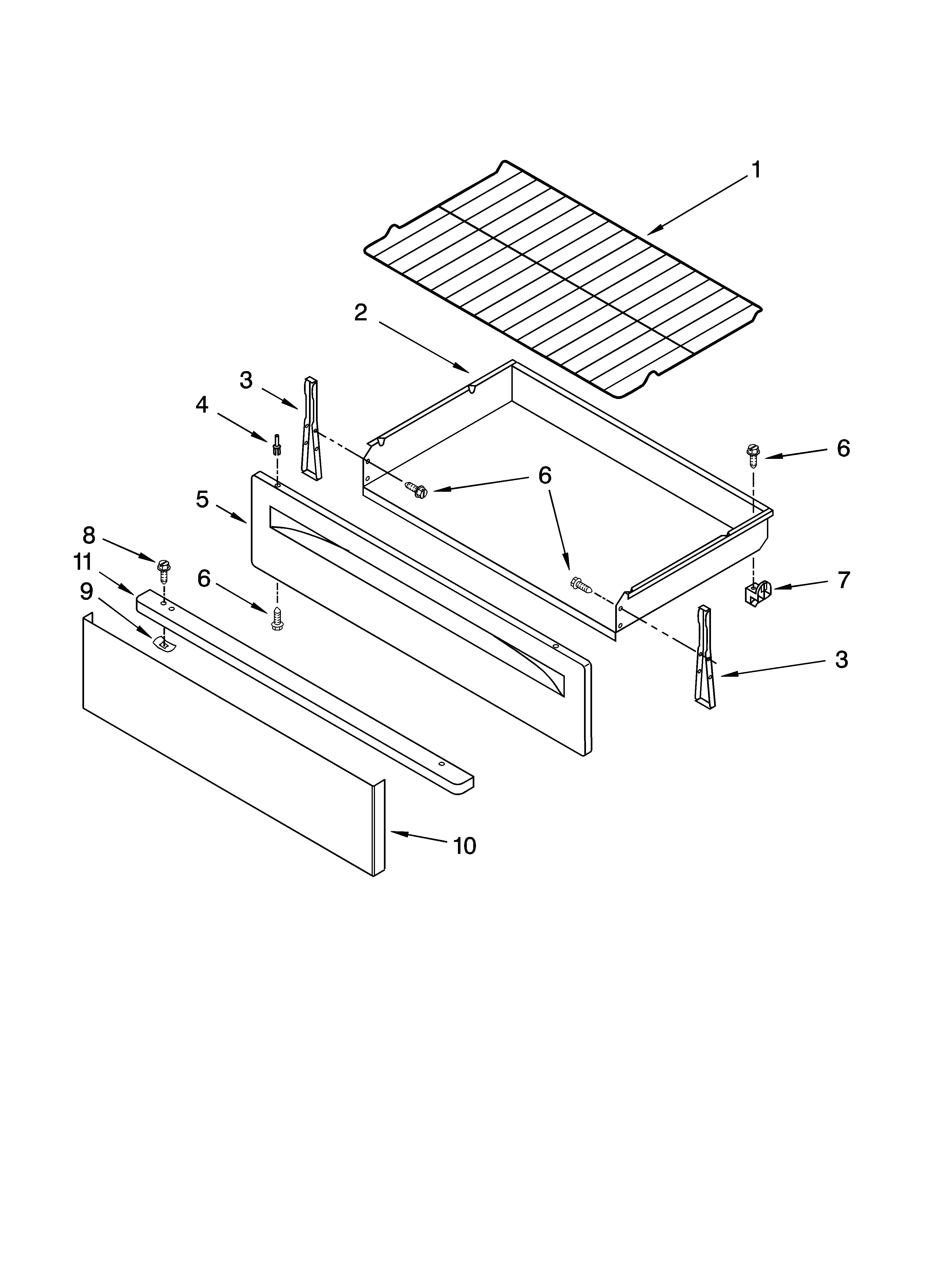Whirlpool RF265LXTQ2 drawer parts diagram