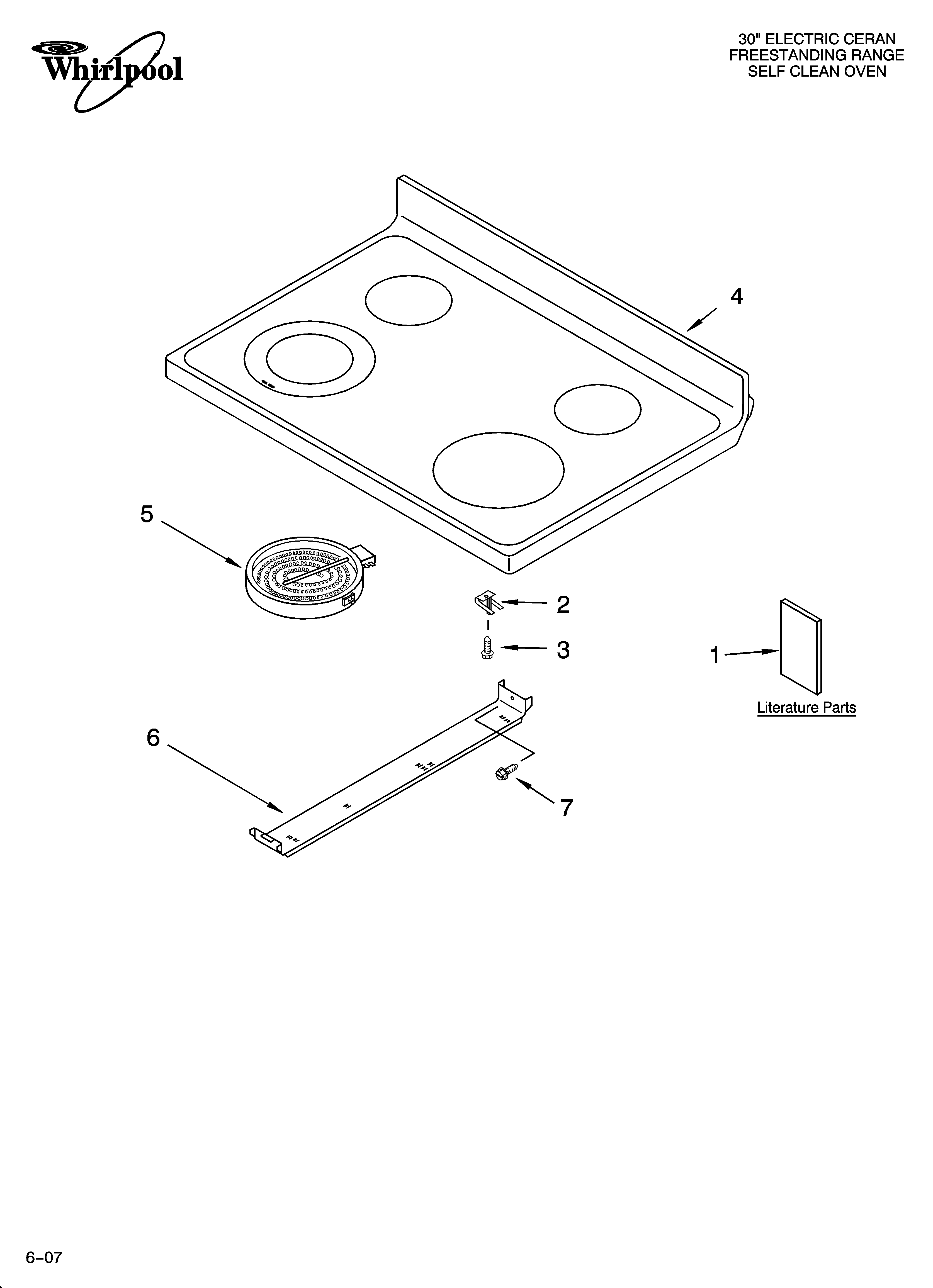 Whirlpool RF362LXTQ2 cooktop parts diagram
