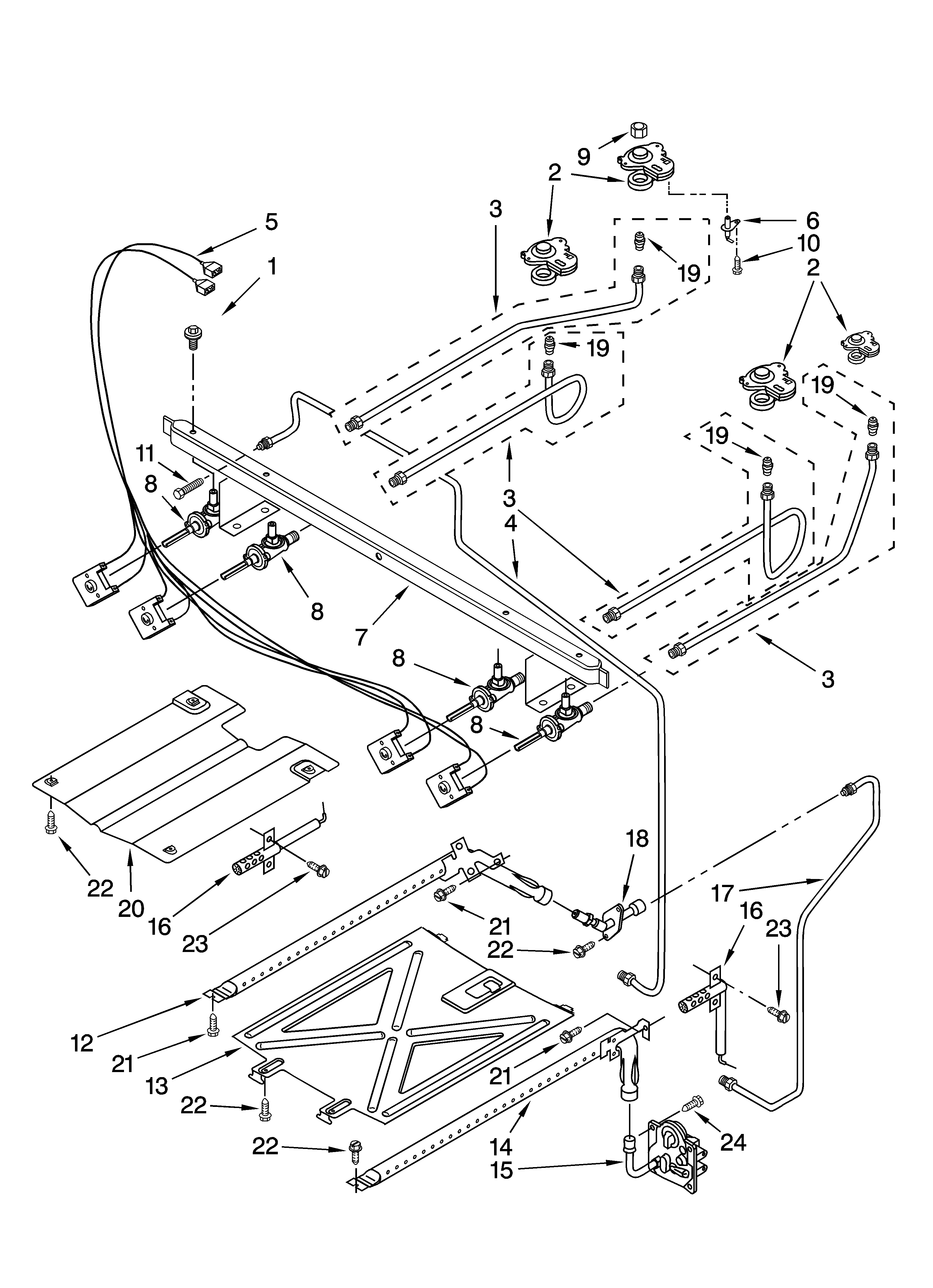 Whirlpool SF362LXTS1 manifold parts diagram
