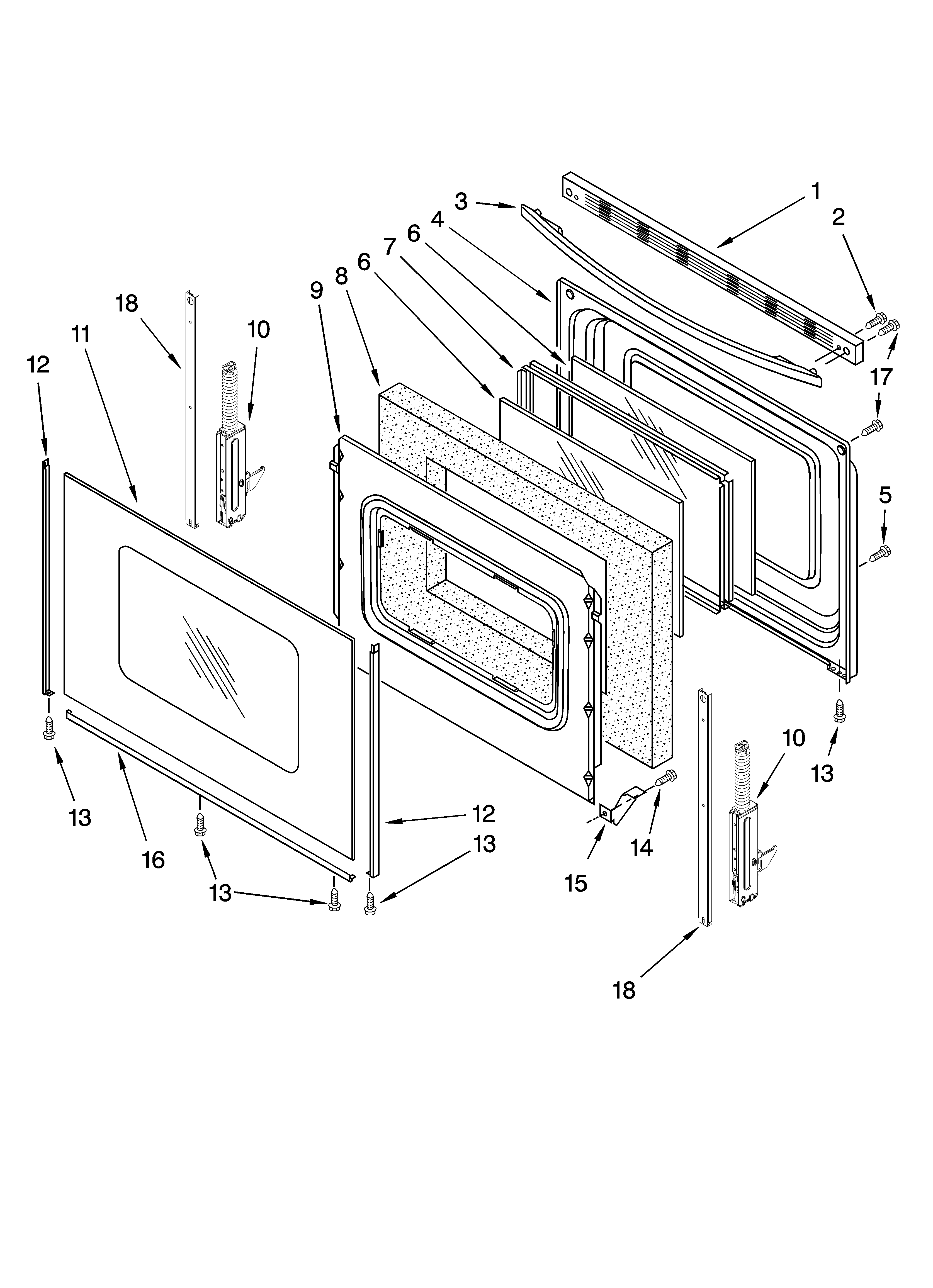 Whirlpool SF362LXTS1 door parts diagram