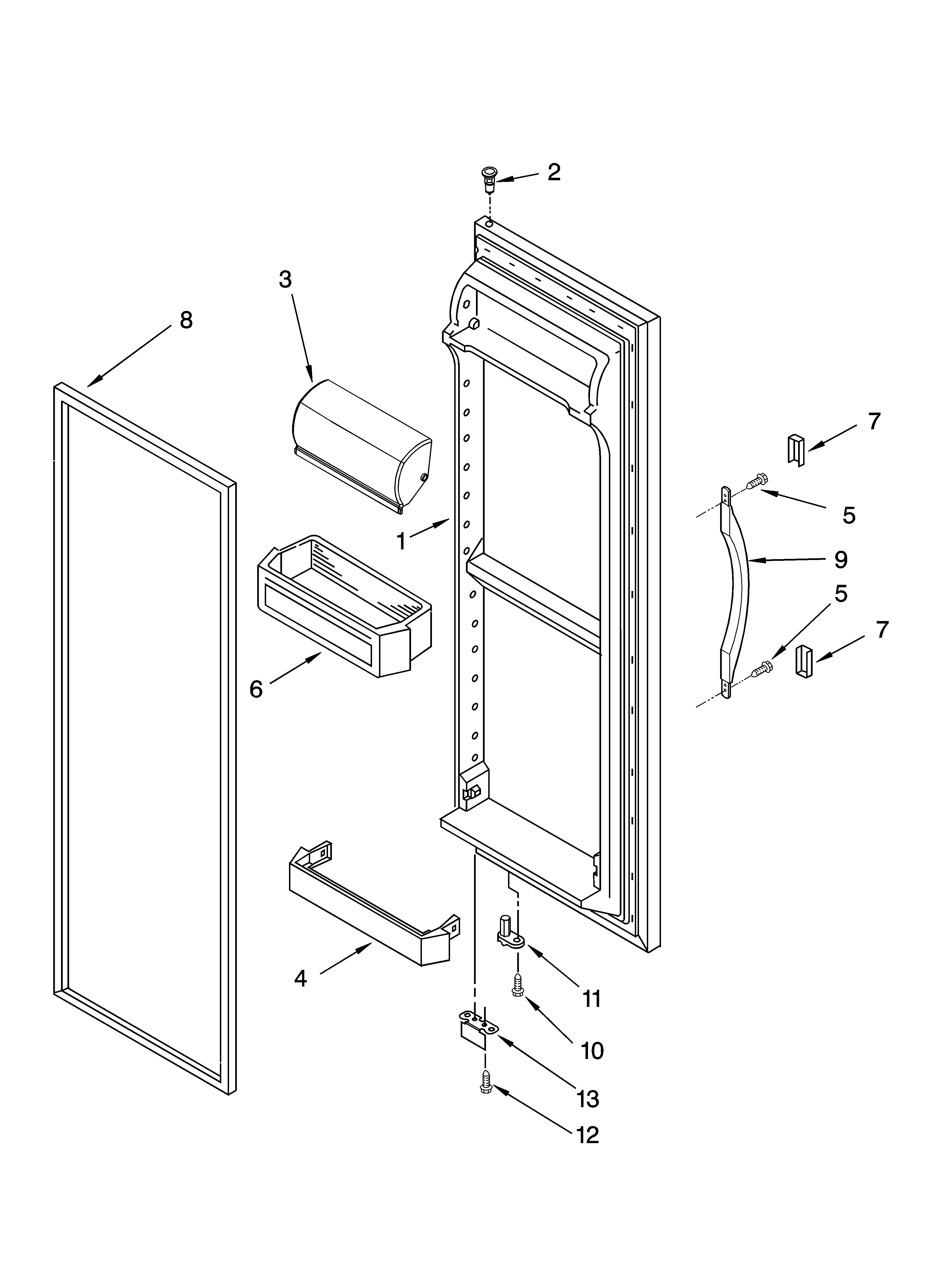 Estate TS22AFXKT08 refrigerator door parts diagram