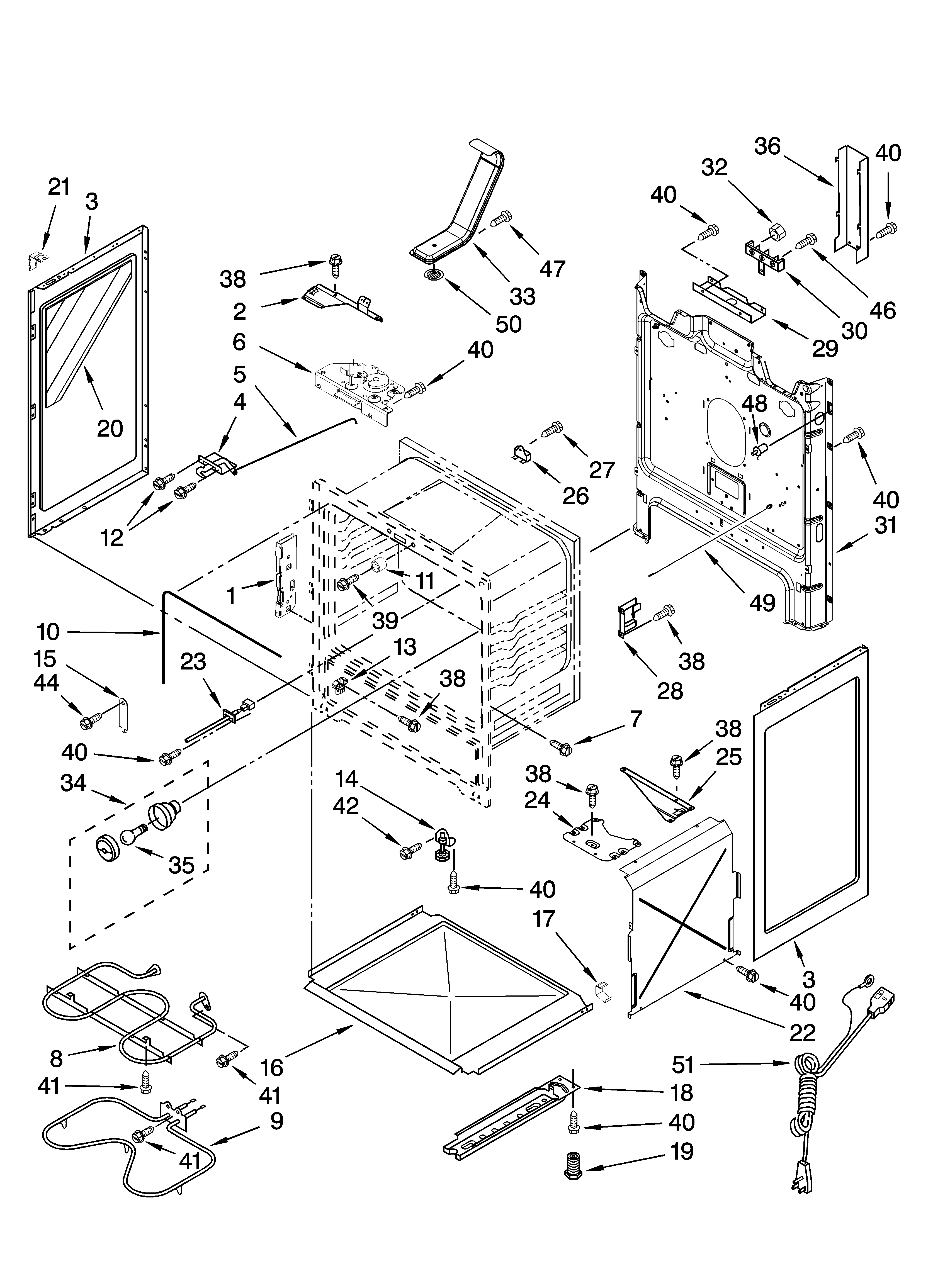 Whirlpool WERP4101SQ2 chassis parts diagram
