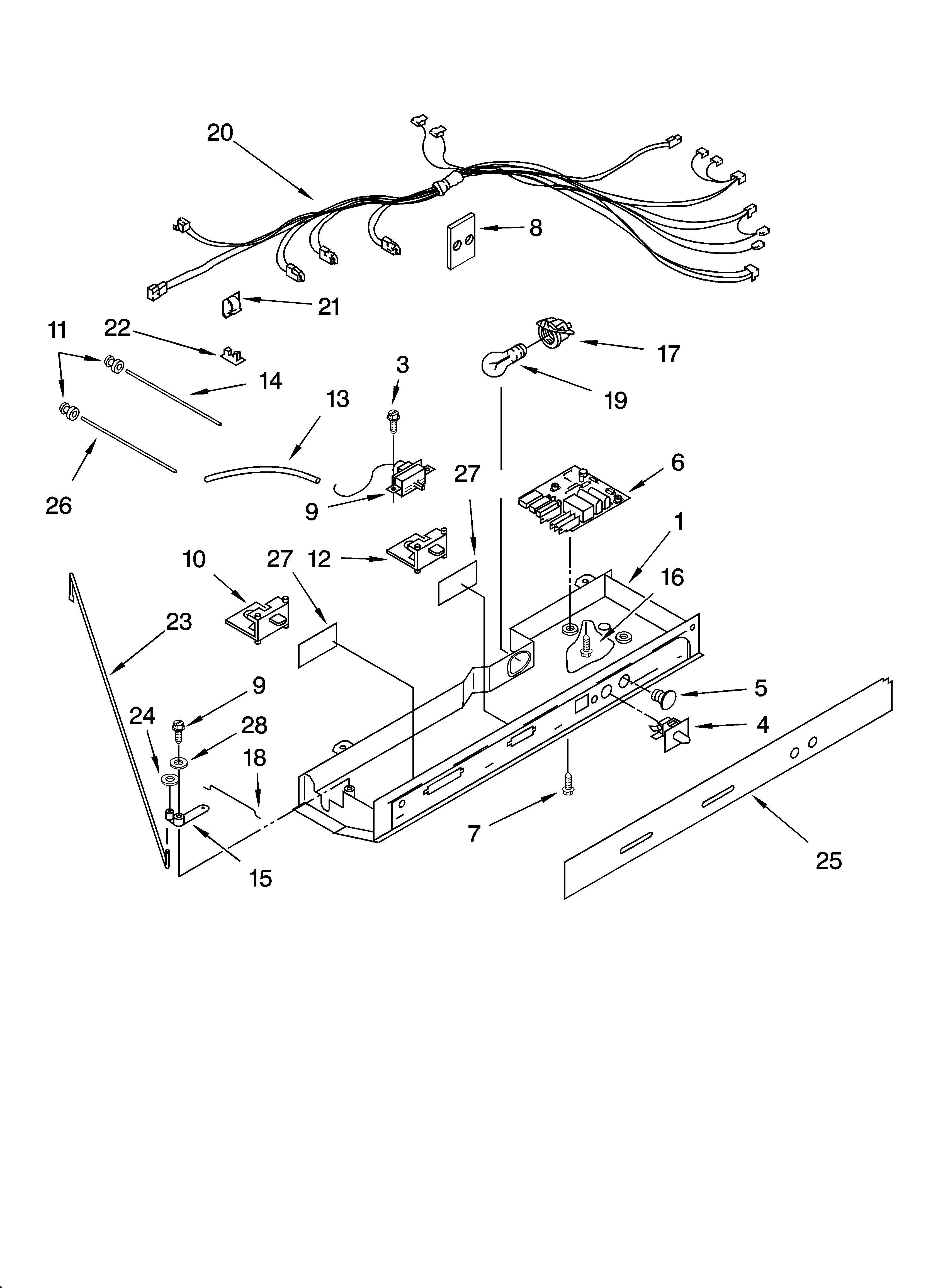 Whirlpool 7GS5FHAXTA01 control parts diagram