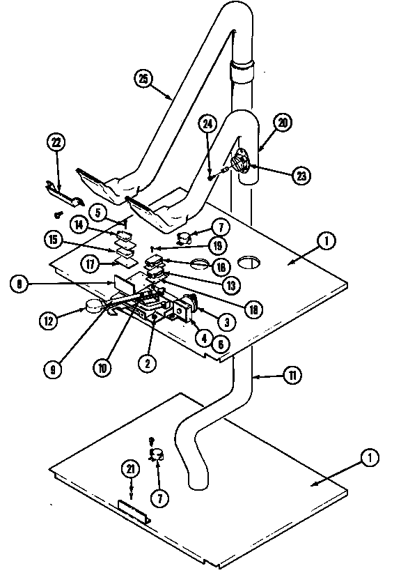 Jenn-Air WW2750B internal controls diagram