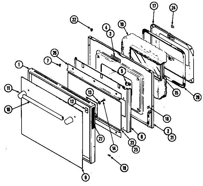 Jenn-Air WW2750B door diagram