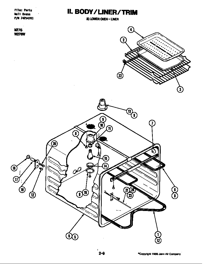 Jenn-Air W276 oven (w276w) (w276w) diagram