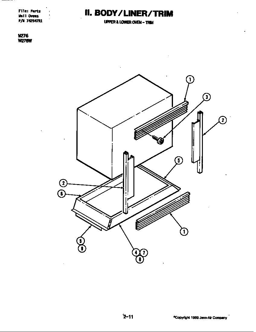 Jenn-Air W276 body (w276w) (w276w) diagram