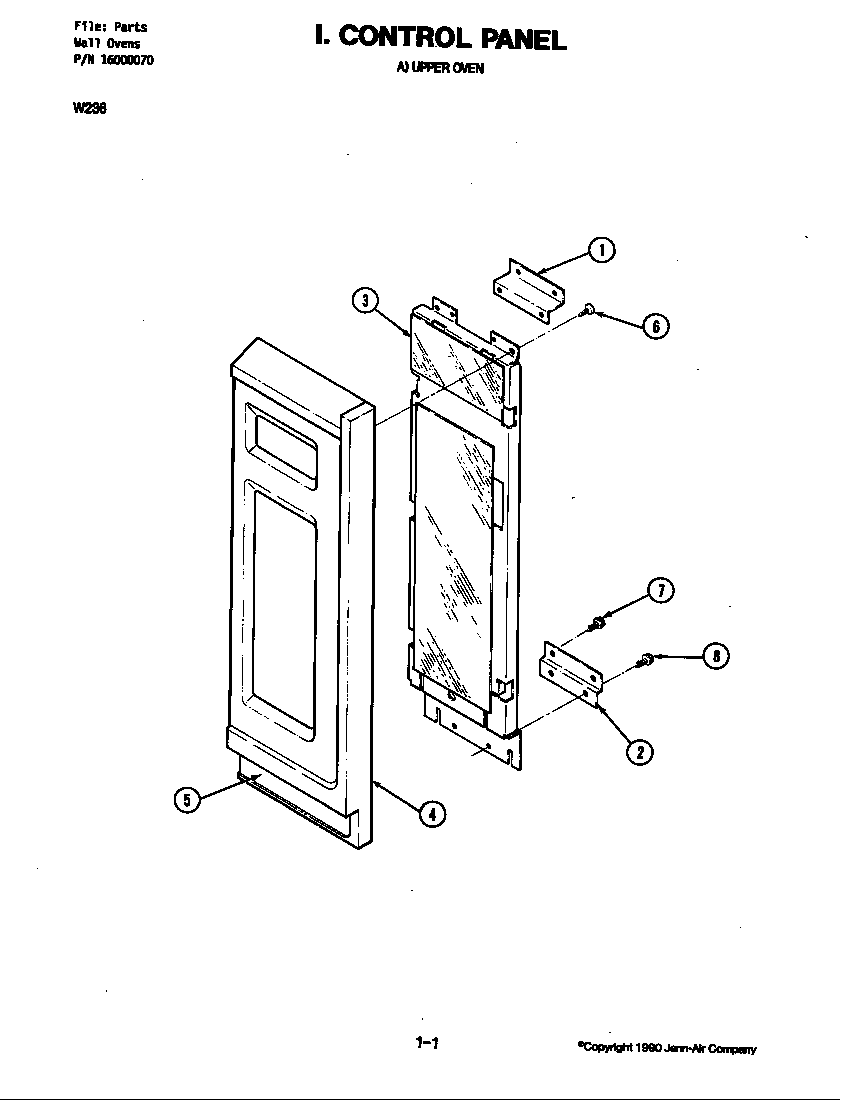 Jenn-Air W236 control panel (upper) (w236) diagram