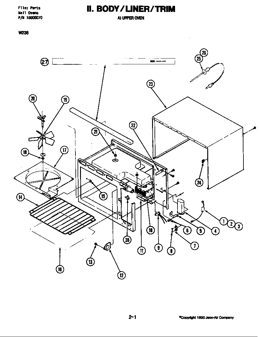 Jenn-Air W236 body (upper) (w236) diagram