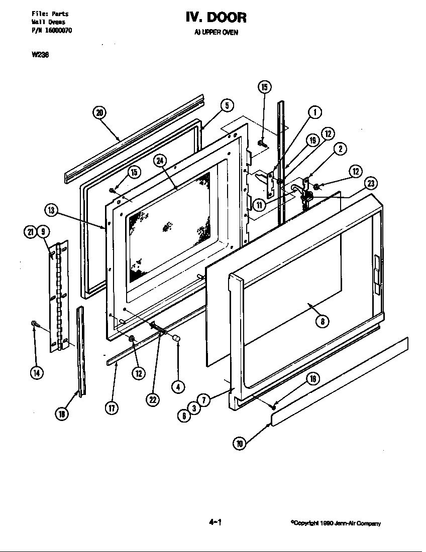 Jenn-Air W236 door (upper) (w236) diagram