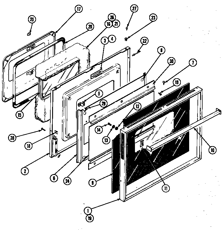 Jenn-Air W236 door (lower) diagram