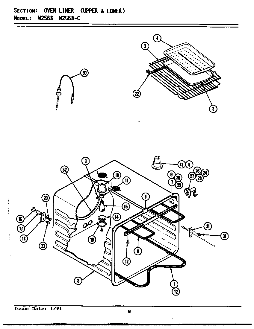 Jenn-Air W256 oven (w256) (w256) diagram