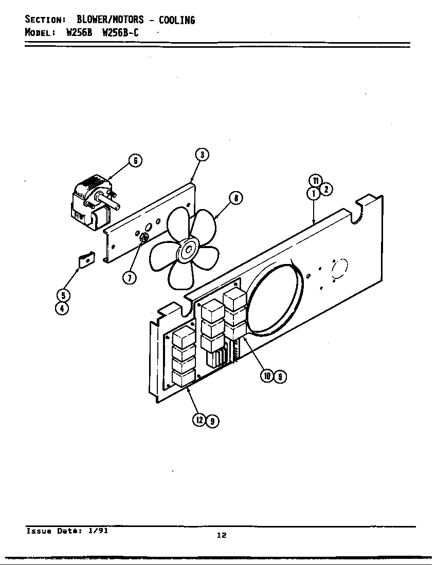 Jenn-Air W256 blower motor/cooling (w256) (w256) diagram
