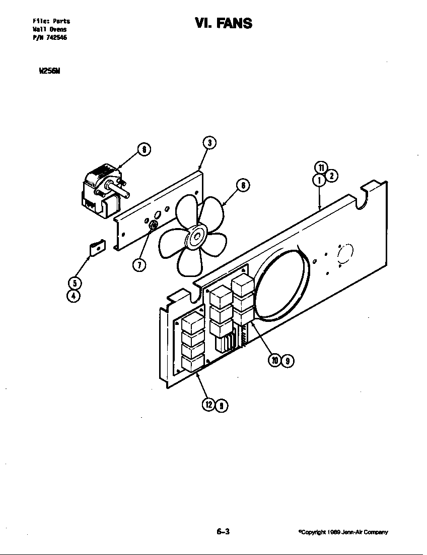 Jenn-Air W256 blower motor/cooling (w256w) (w256w) diagram