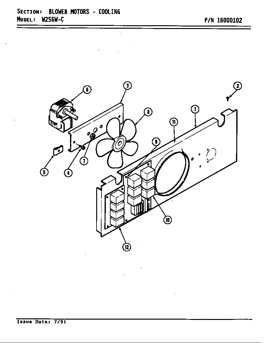 Jenn-Air W256 blower motor/cooling (w256w-c) (w256w-c) diagram
