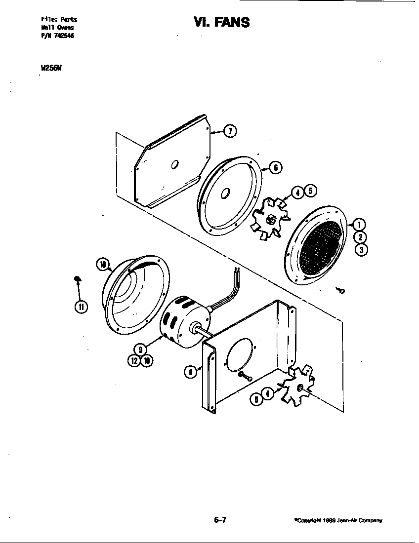 Jenn-Air W256 blower motor/cooling (w256w) (w256w) diagram
