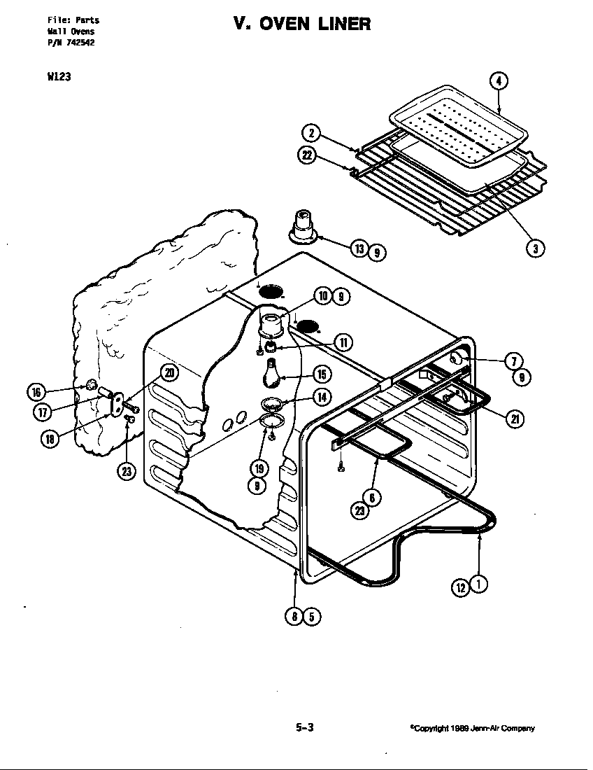 Jenn-Air W123 oven diagram