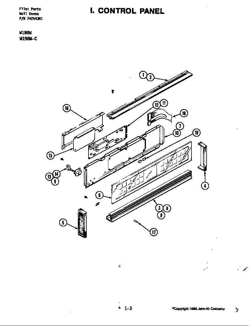 Jenn-Air W198-C control panel (w198w-c) (w198w-c) diagram