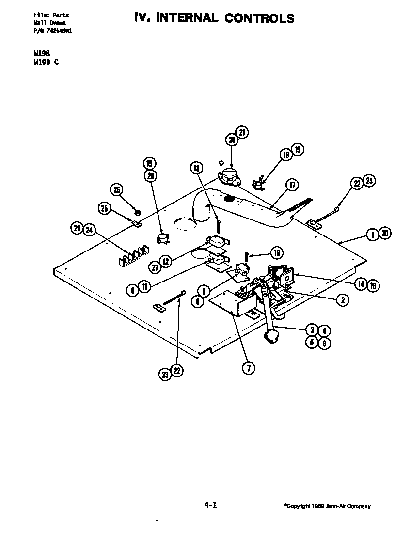 Jenn-Air W198-C internal controls (w198w) (w198w) diagram