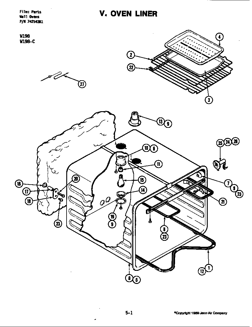 Jenn-Air W198-C oven (w198) (w198-c) diagram