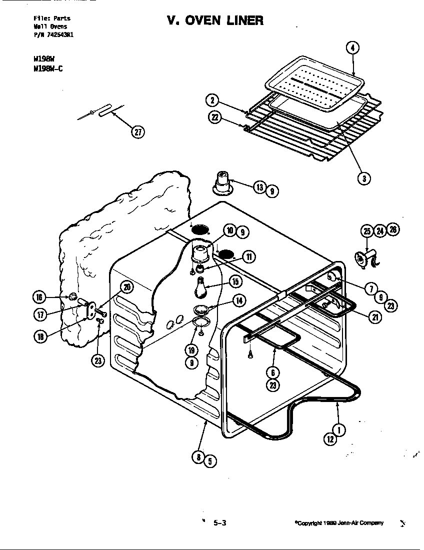 Jenn-Air W198-C oven liner (w198w-c) (w198w-c) diagram