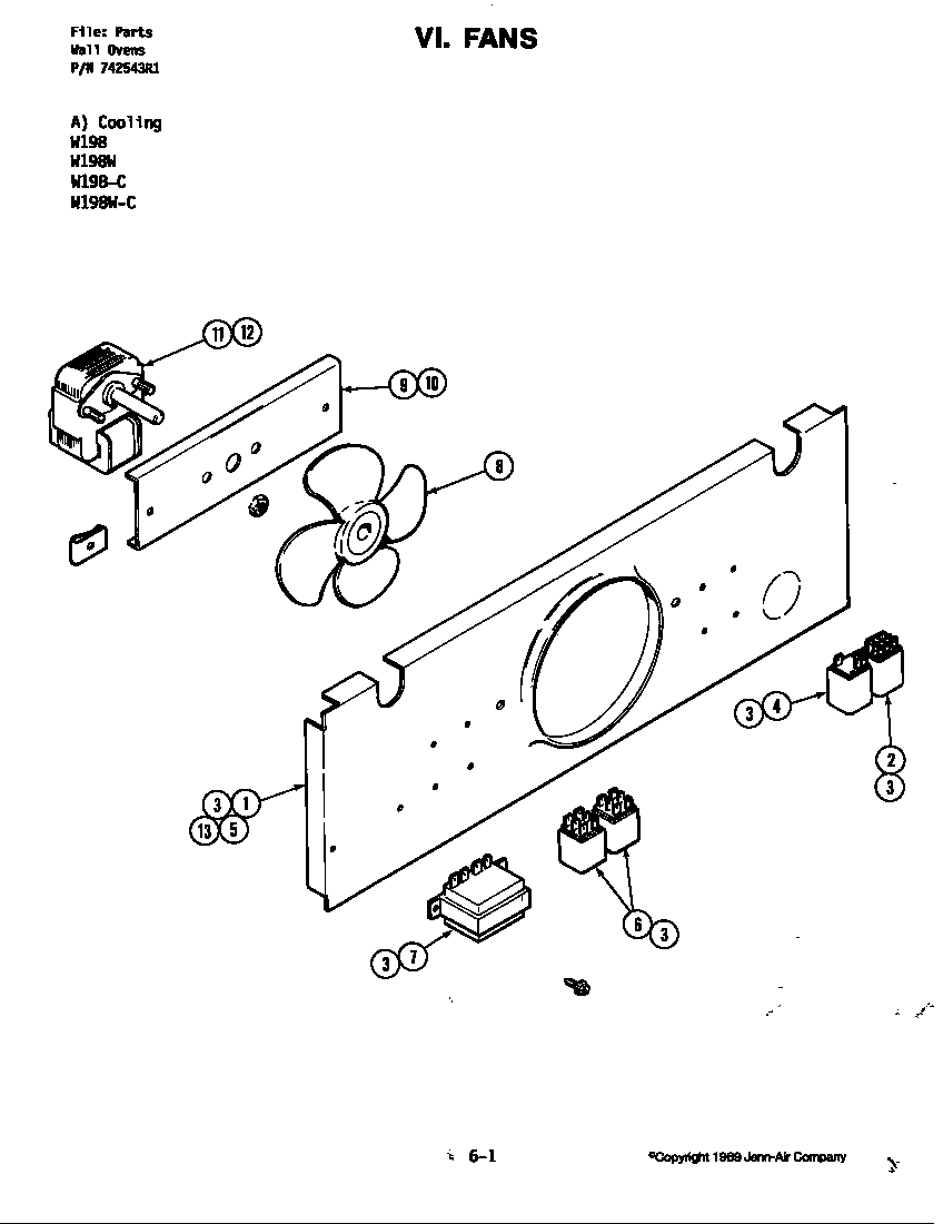 Jenn-Air W198-C fans (w198w) (w198w) diagram