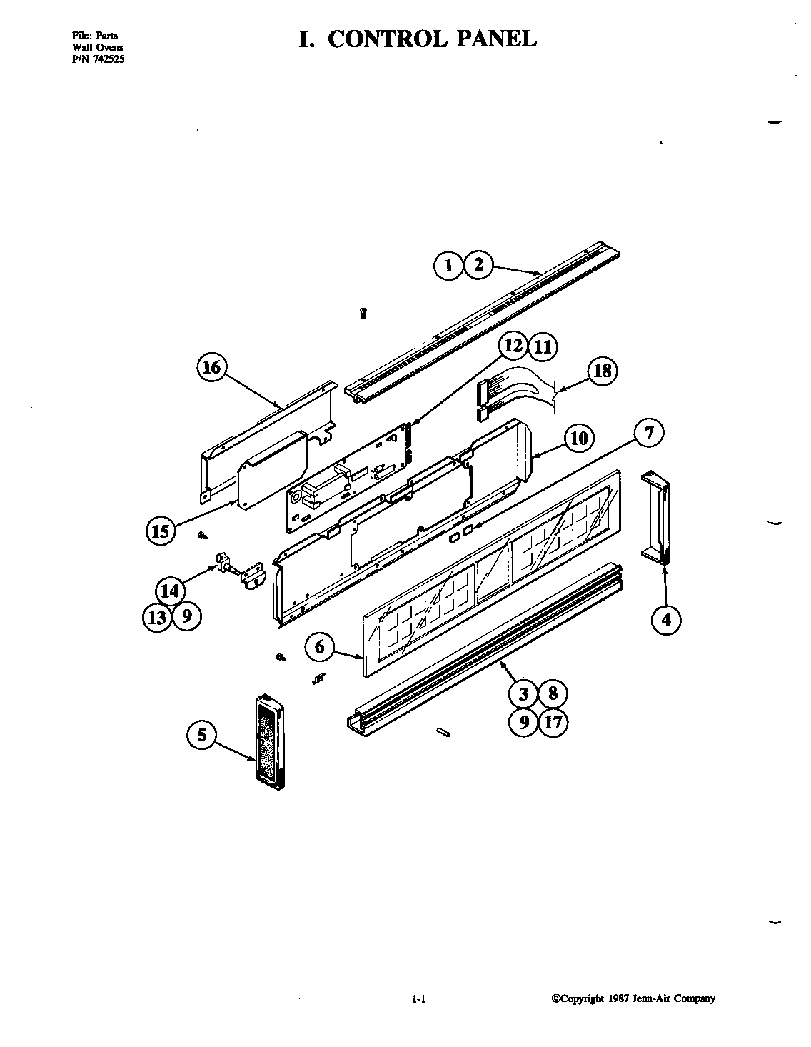 Jenn-Air W188W-C control panel diagram